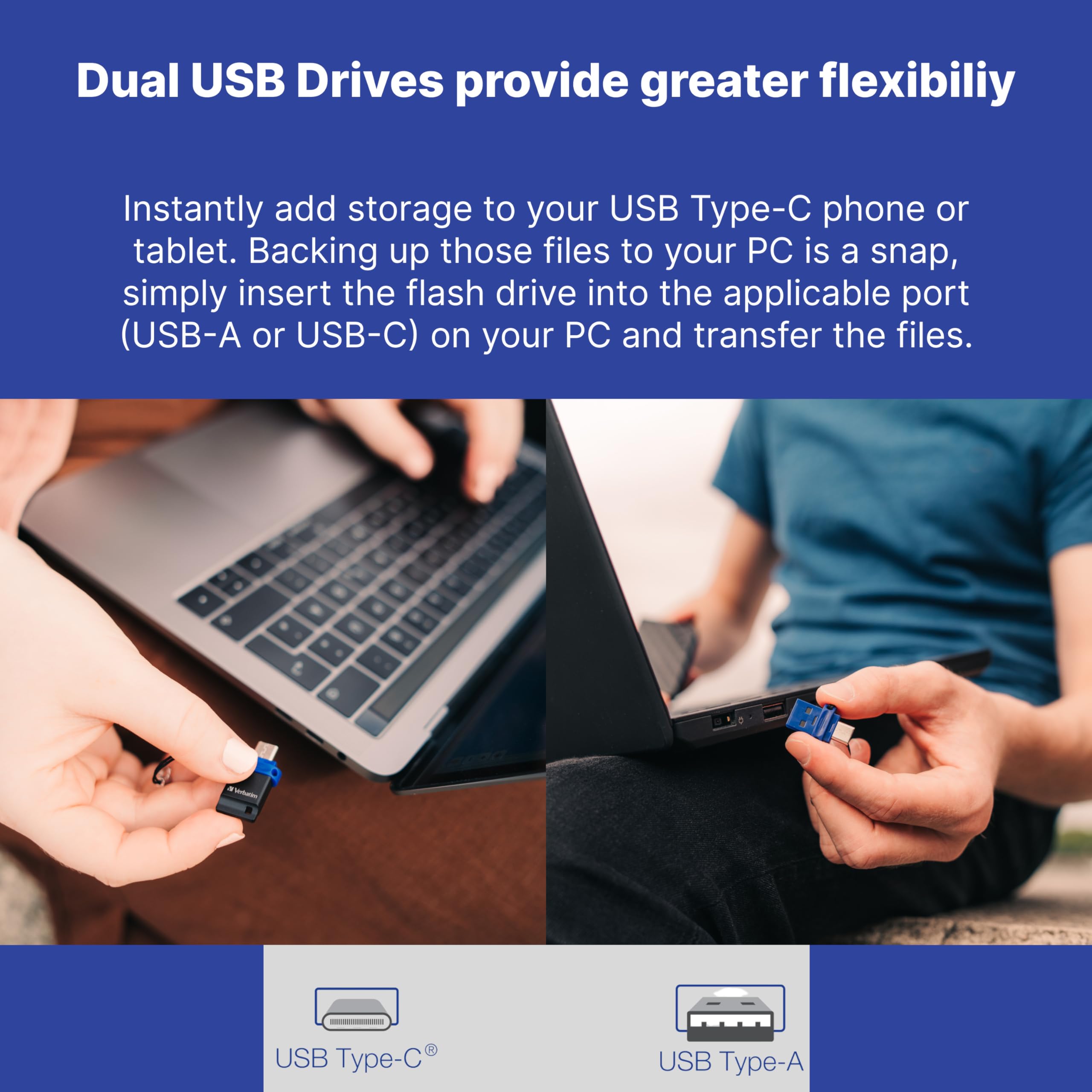 Verbatim Usb C Store N Go Dual Usb Flash Drive