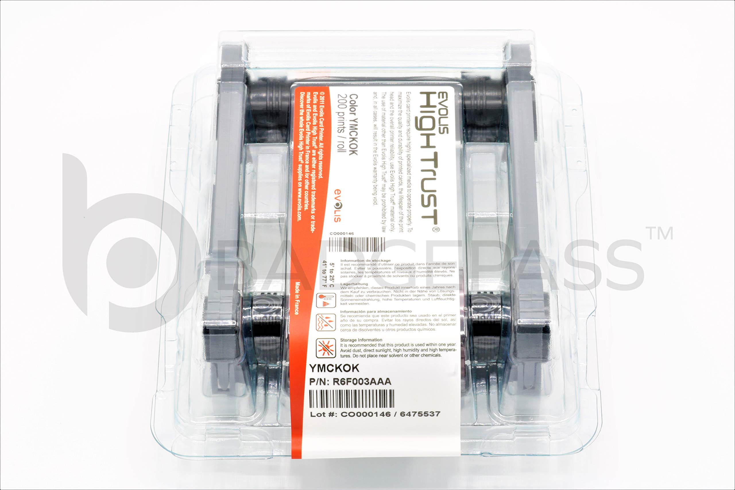 Evolis Primacy High Trust R6F003Aaa Color Ribbon Kit Ymckok 200 Prints Straight From Manufacturer