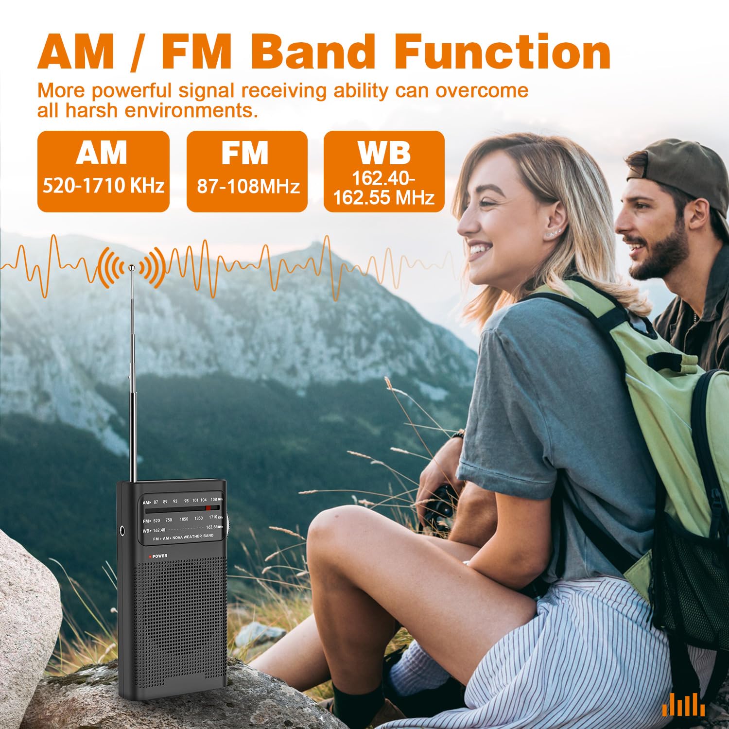 Goodes Noaa Weather Radio Am Fm, Transistor Radio With Loud Speaker, Headphone Jack, 2Aa Battery Operated Radio For Long Range R