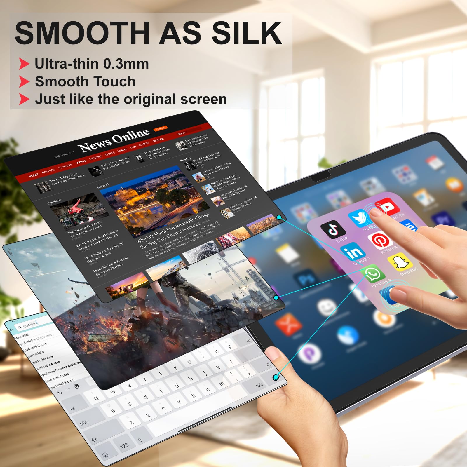 Ambison Matte Glass Screen Protector Compatible With Ipad Air 11 M2 2024(6Th Generation)&Ipad 10Th Gen 2022, Anti Glare &Fingerprint/Smooth As Silk/Bubble Free/9H Tempered Glass Protection