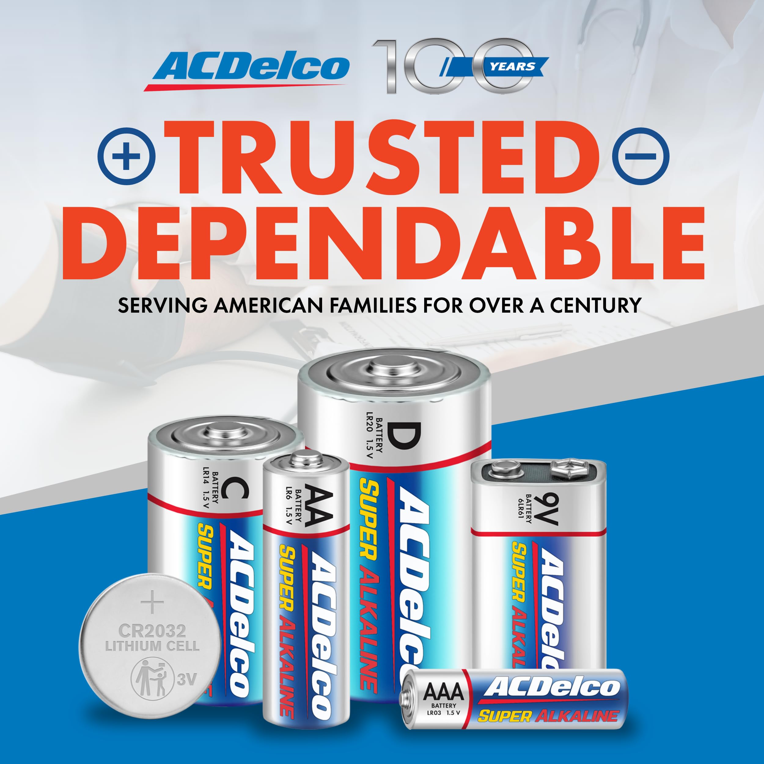 Powermax Acdelco 24 Count Size C Alkaline Batteries, Super Alkaline Battery, 7 Year Shelf Life, Reclosable Packaging