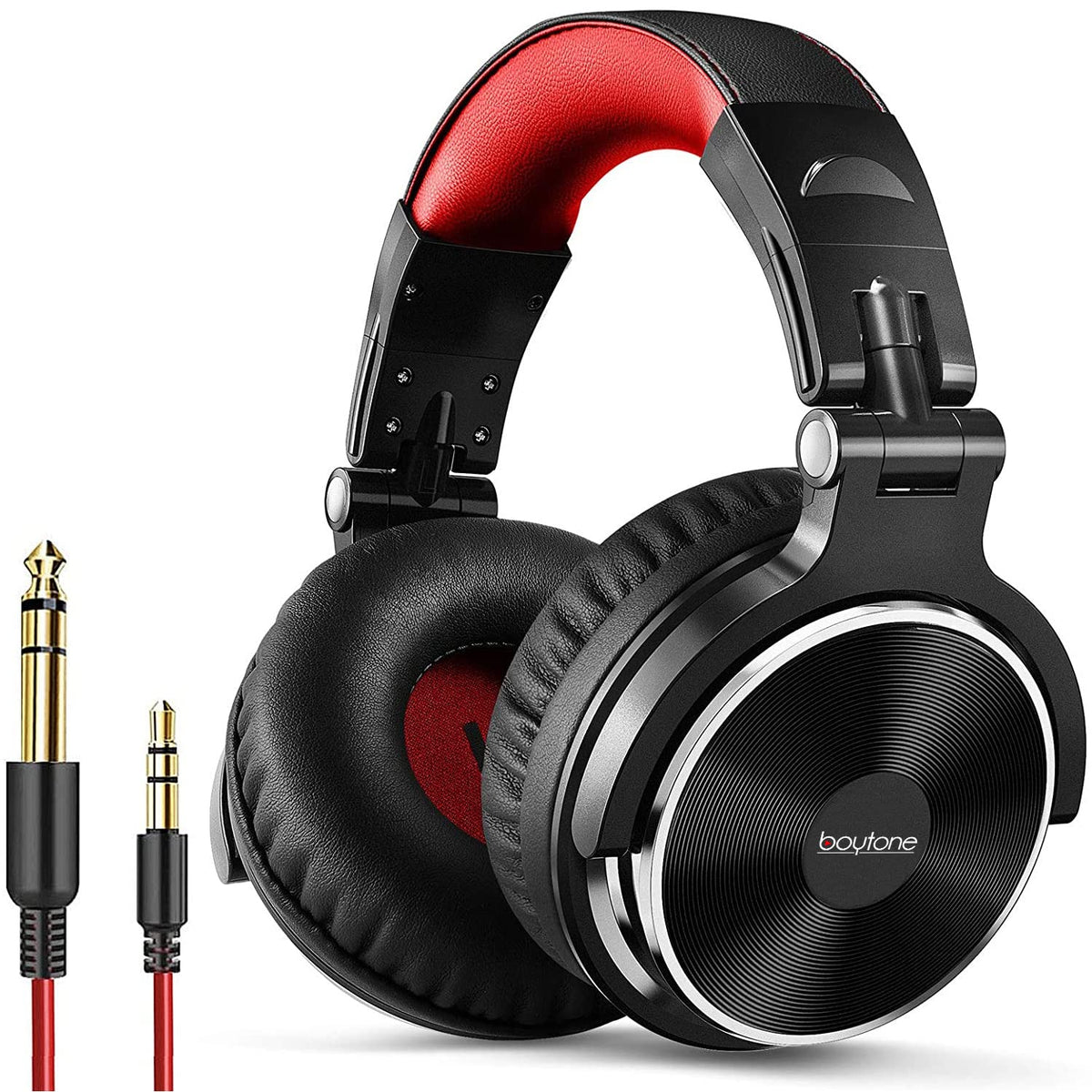 Boytone Bt 10Rd Wired Over Ear Headphones Studio Monitor & Mixing Dj Stereo Headsets With 50Mm Drivers And 1/4 To 3.5Mm Audio Ja