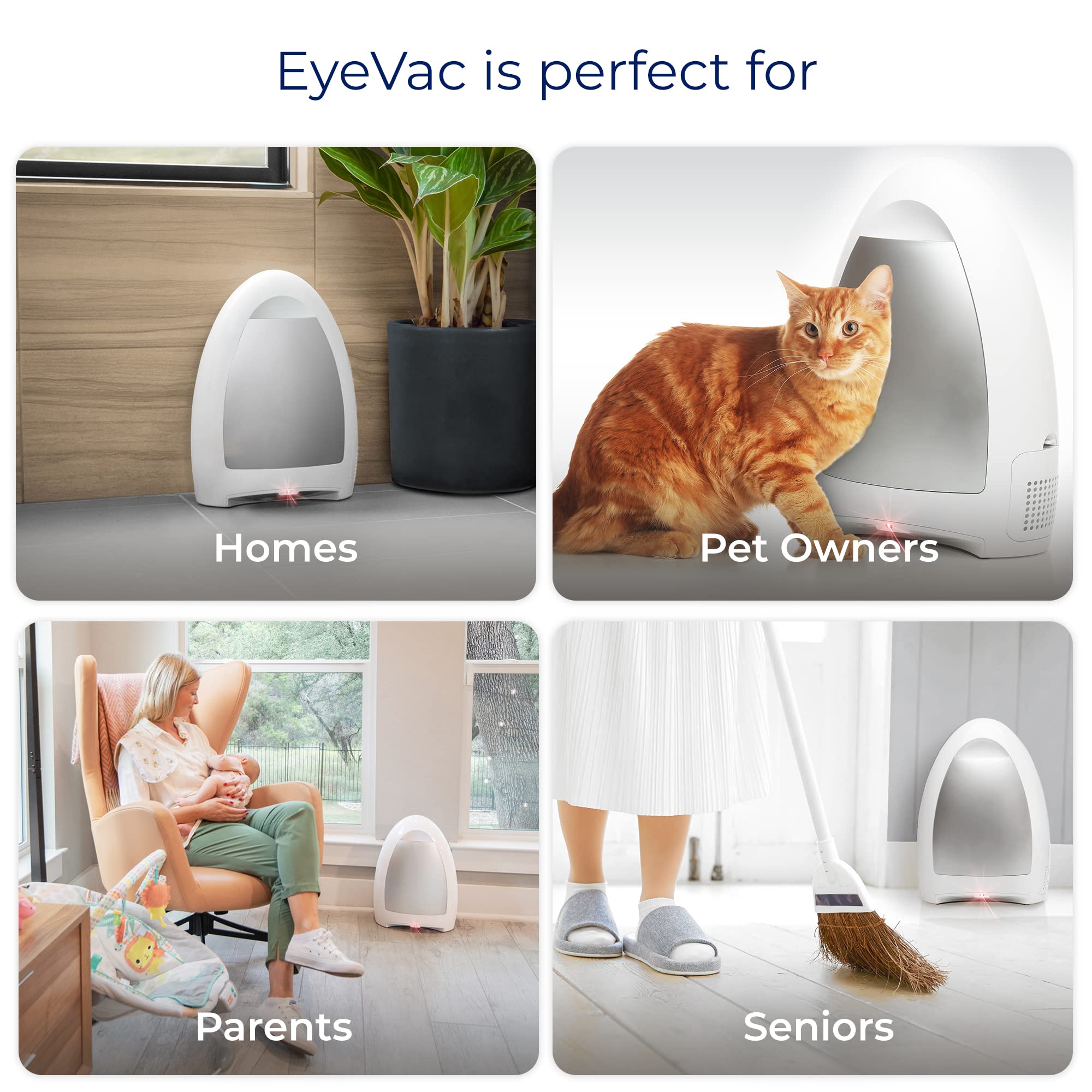 Eyevac Home Touchless Vacuum Automatic Dustpan   Great For Sweeping Pet Hair Food Dirt Kitchen   Ultra Fast & Powerful, Corded C