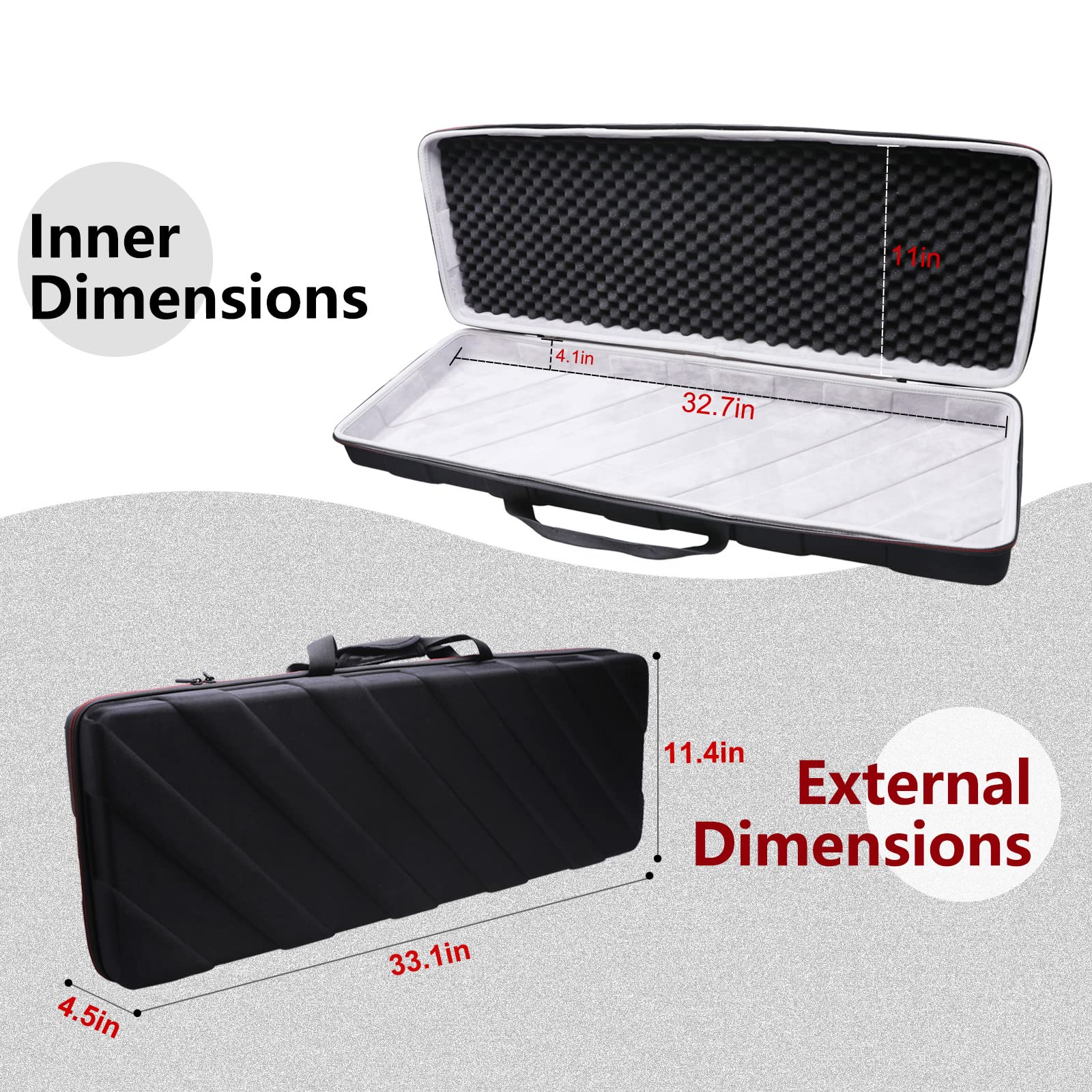 Ltgem Controller Case For Alesis V49 Mkii Usb Midi Keyboard Controller, Hard Storage Travel Protective Carrying Bag