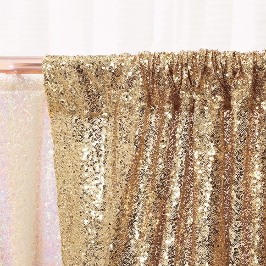 Partydelight Sequin Backdrop Light Gold 6Ftx6Ft Wedding Curtain Special Events Party
