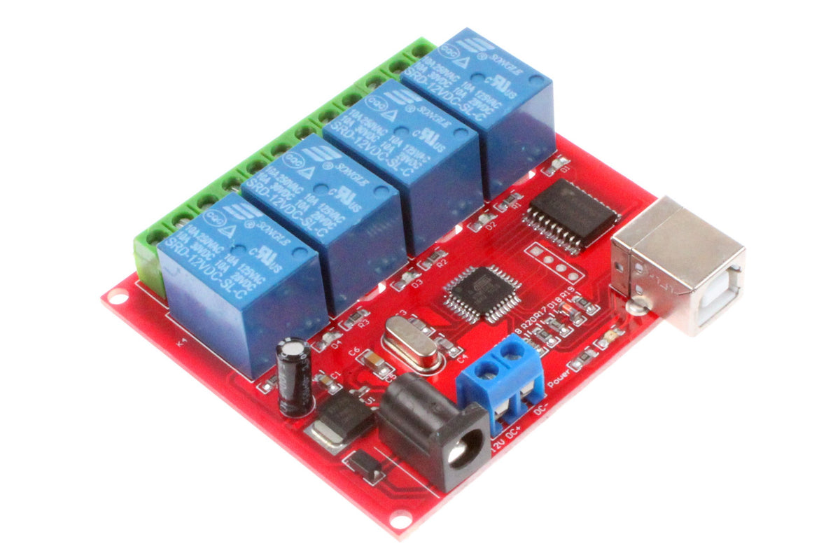 Noyito 4-Channel 12V Computer Usb Control Switch Relay Module Drive-Free Relay Module Plug And Play Suitable For Pc Smart Contro