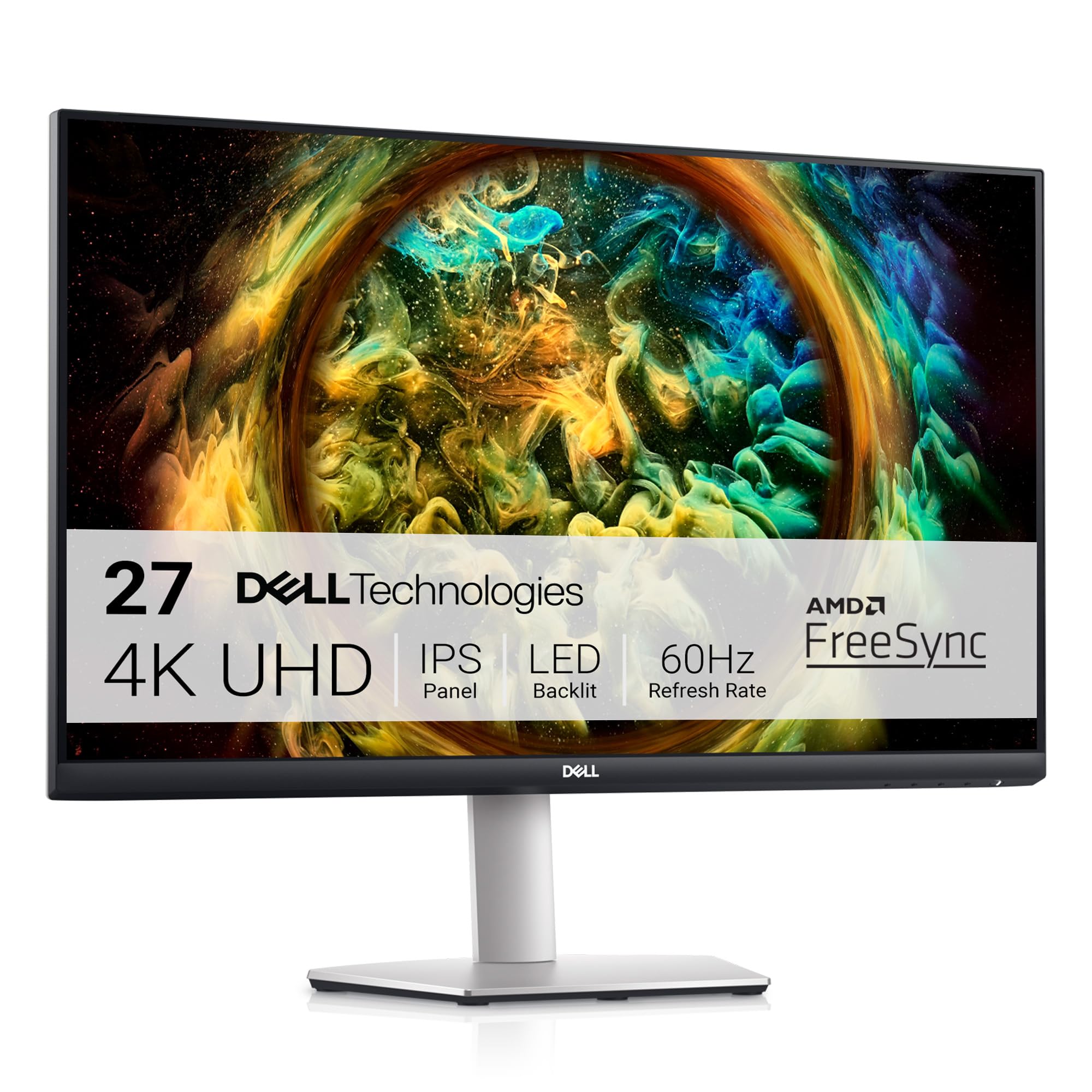 Dell S2721Qs Monitor 27 Inch, 4K Uhd (3840 X 2160) Ips Display, Ultra Thin Bezel, Amd Freesync, Hdmi, Displayport, Vesa Certifie