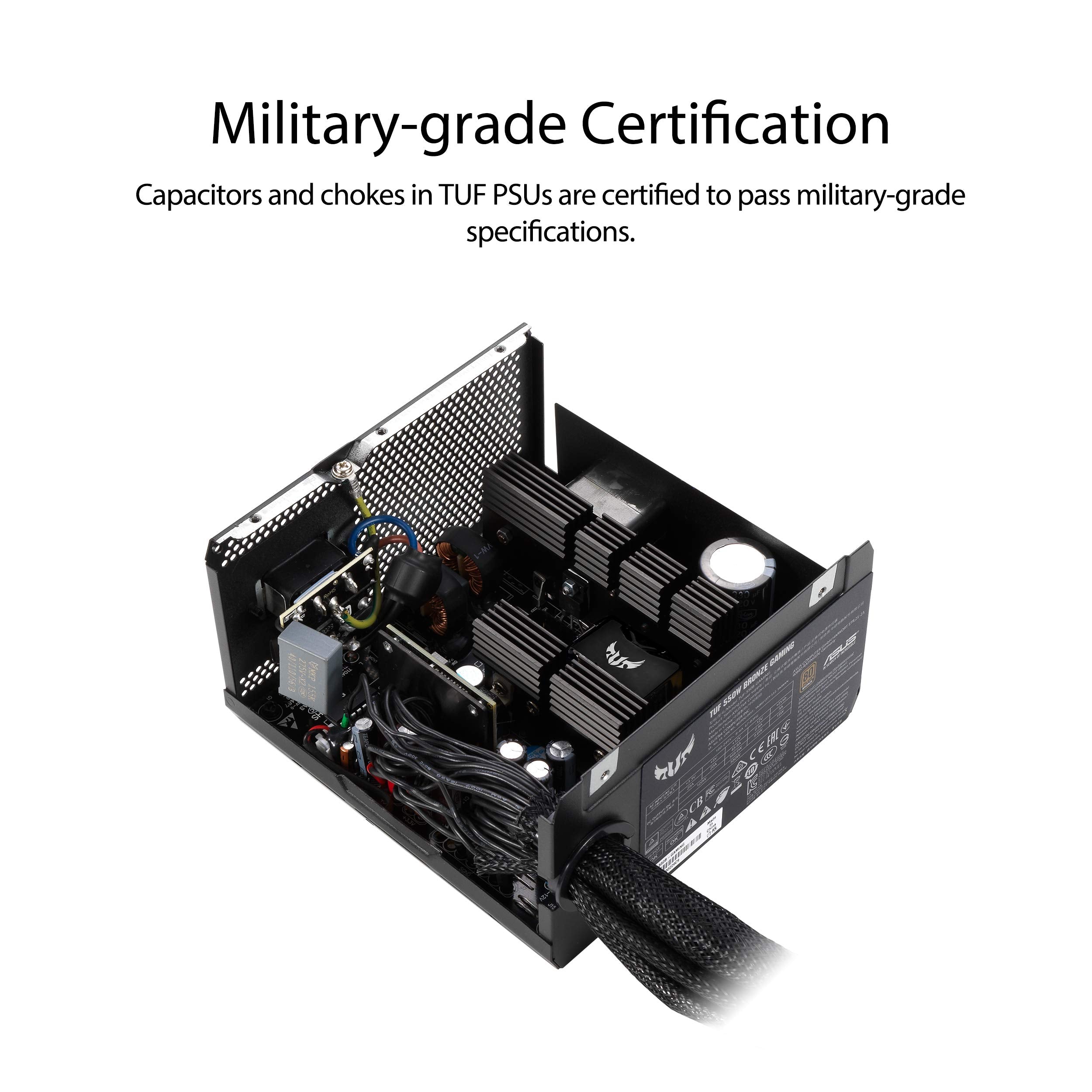 Asus Tuf Gaming 550W Bronze Psu, Power Supply(Axial Tech Fan Design, Dual Ball Fan Bearings, 0Db Technology, 80 Plus Bronze Cert
