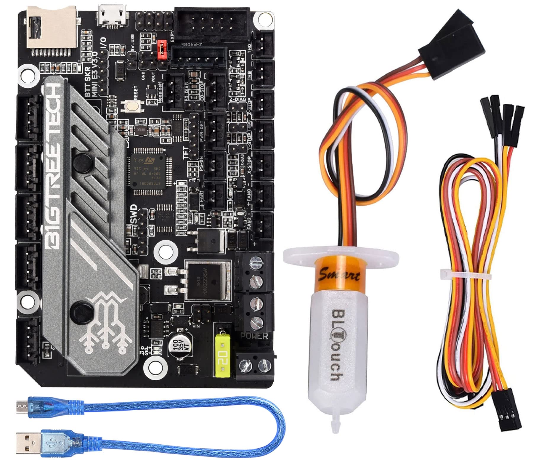 Bigtreetech Skr Mini E3 V3.0 Control Board 32Bit Silent Board, New Upgrade 3D Printer Parts For Ender 3, Ender3 Pro, Ender 3 V2