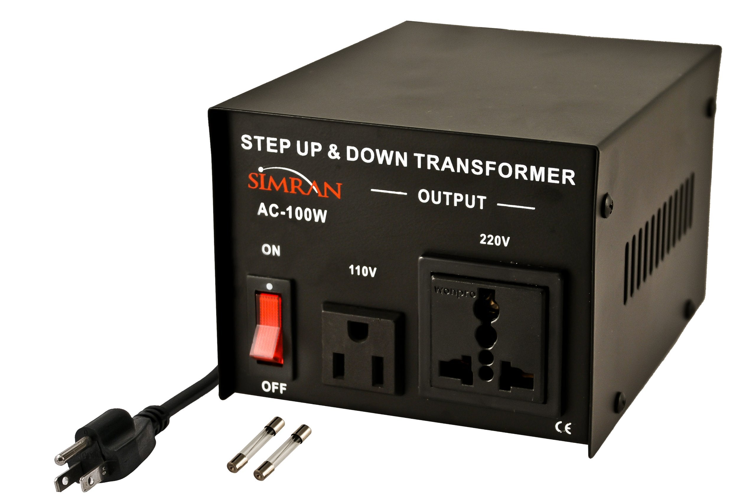 Simran Ac 100 Voltage Power Converter Step Up Down Transformer 110 Volt 220 Volt, 100 Watt, Black