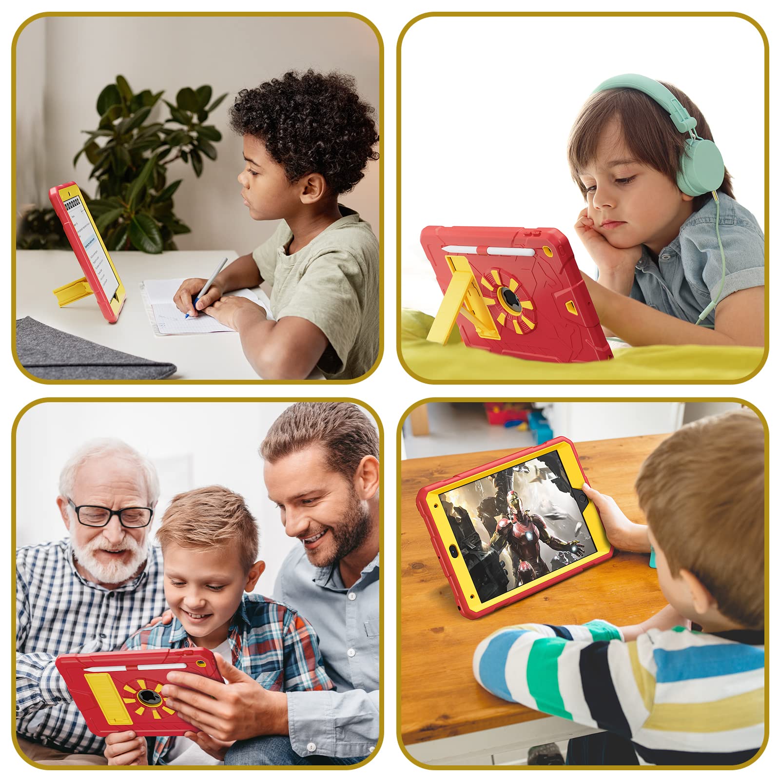 Tsqqst Ipad 9Th/8Th/7Th Generation Case With Glass Screen Protector |Ipad Case 10.2 Inch 2021 2020 2019 For Kids Girls Women | P