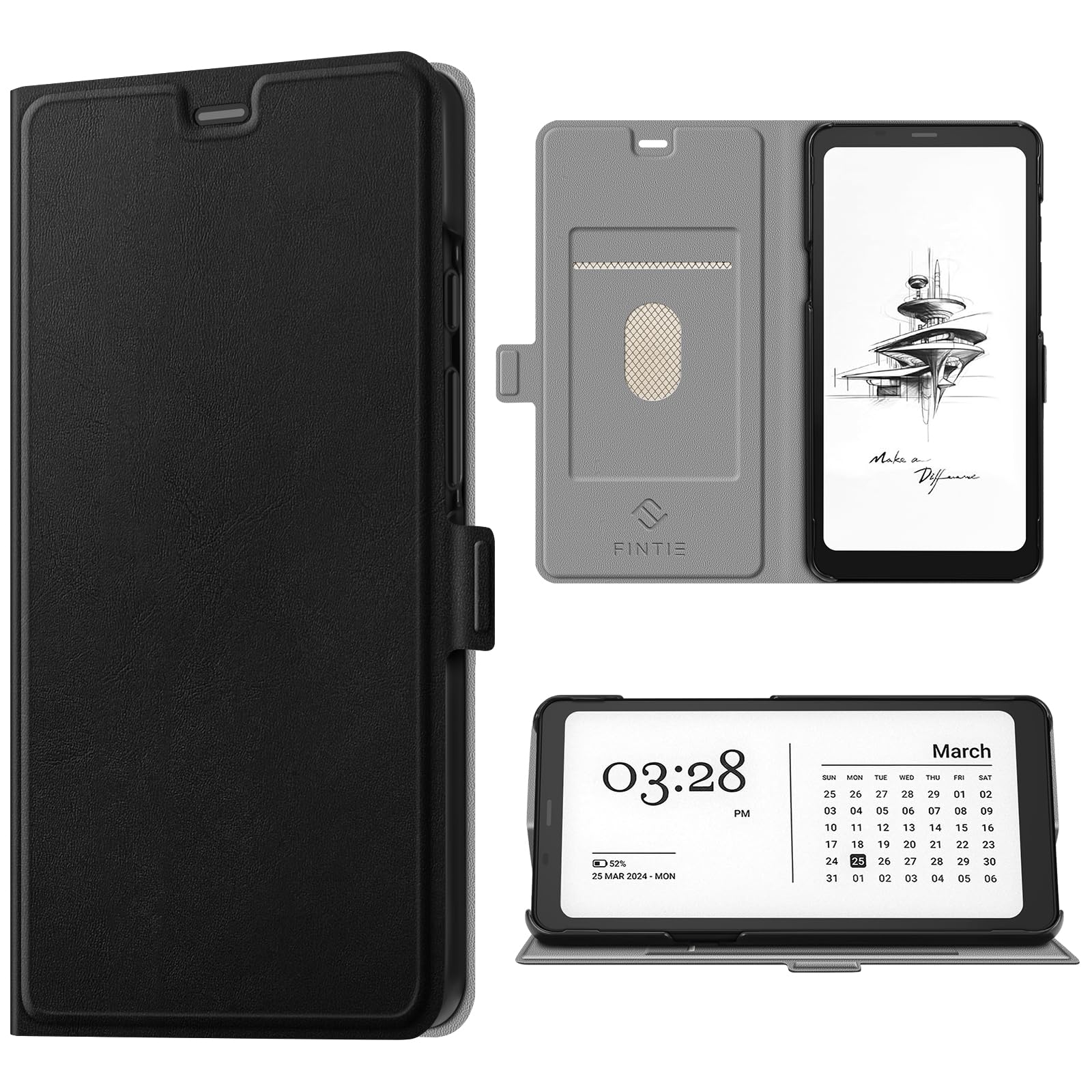 Fintie Case Compatible for 6.13 Onyx BOOX Palma, [RFID Blocking] PU Leather Flip Wallet Case with Card Slot Holder Kickstand Mag