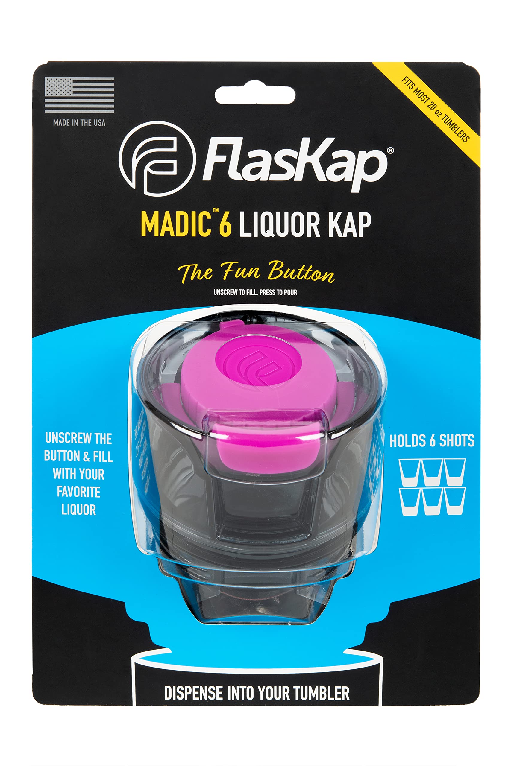 Flaskap Madic 6  20 Oz Tumbler Lid Replacement  Shot Dispenser  Leak Proof Tumbler Lid  Splash Resistant To Avoid Spills  Compat