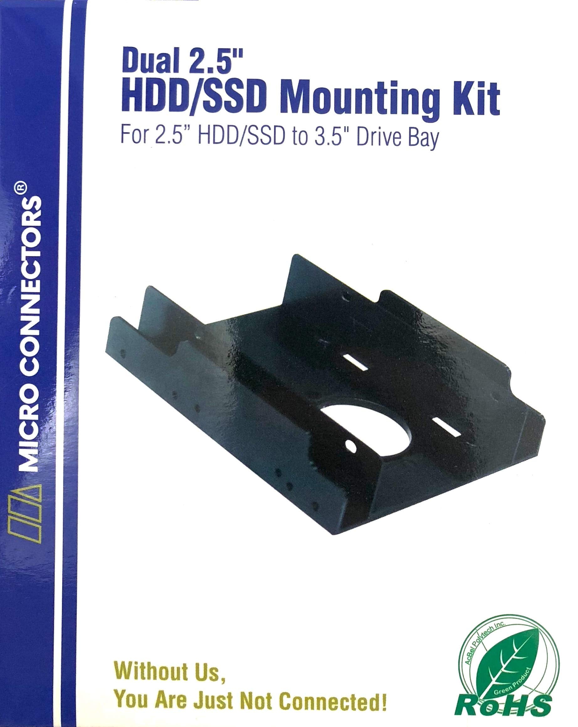 Micro Connectors Dual 2.5'' Plastic Hdd/Ssd Mounting Bracket Kit (L02 252)