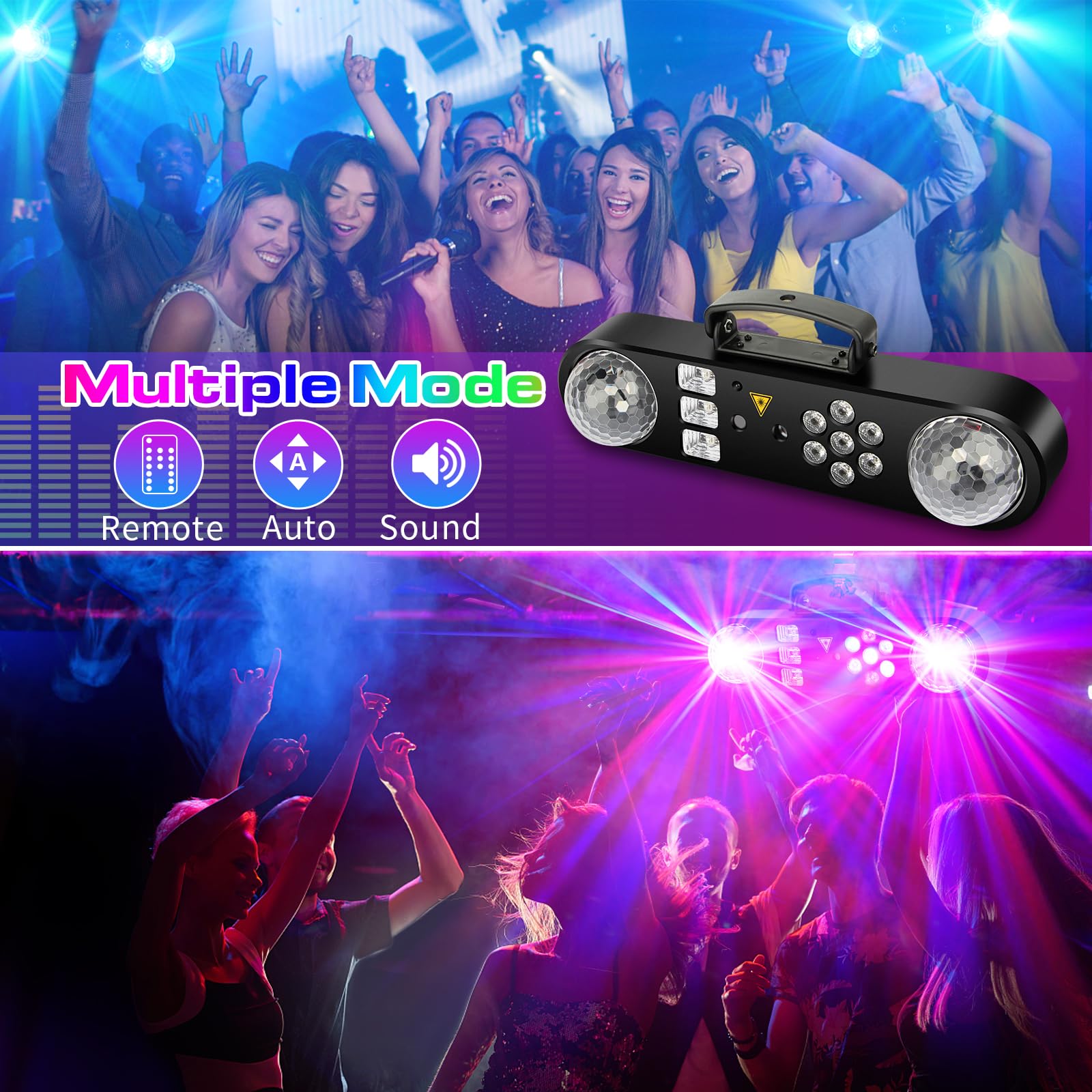 Dj Lights With Stand - 5In1 Party Bar Light Set - Rotating Disco Ball, Uv, Strobe, Pattern & Par Light - Remote Control Dj Light