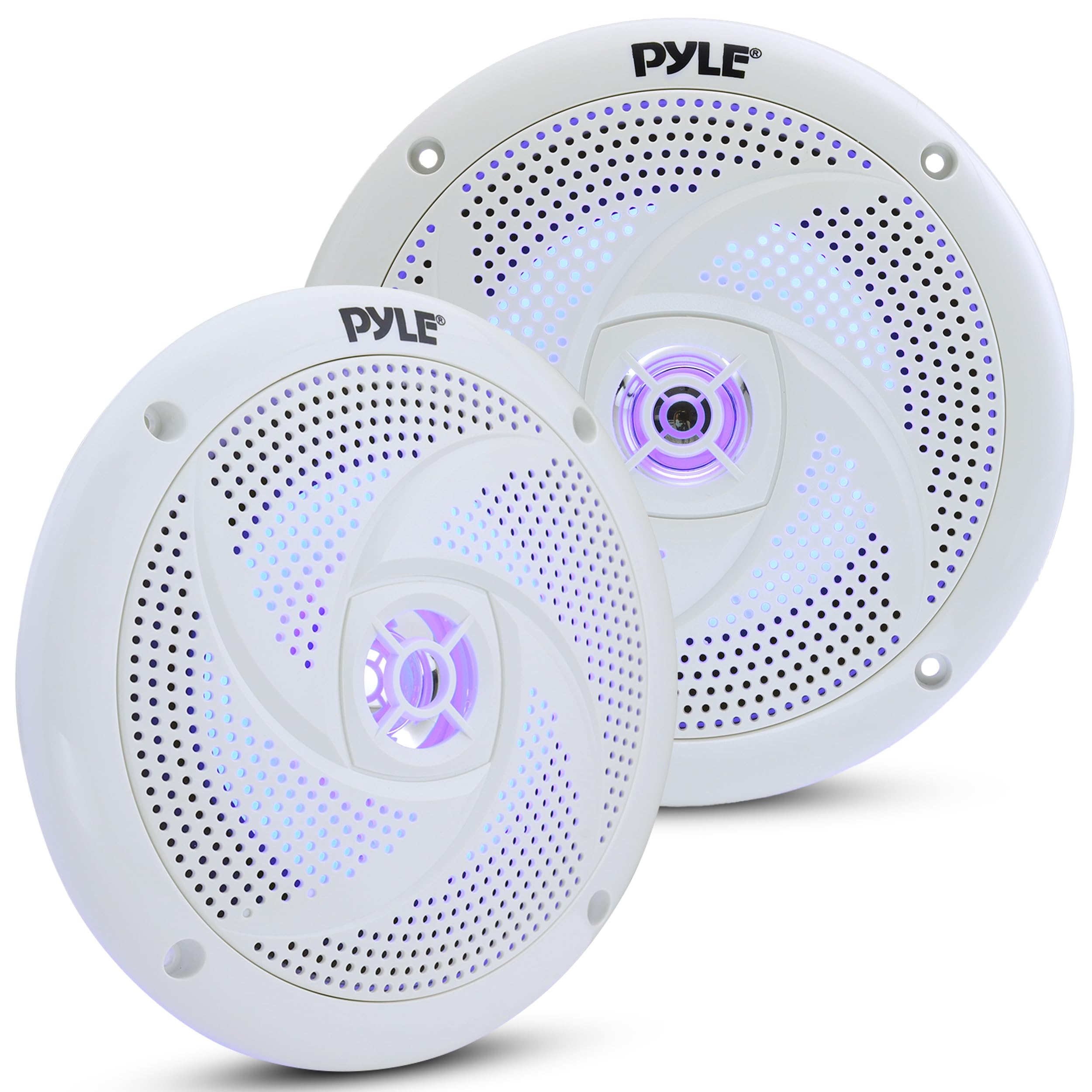 Pyle Low-Profile Waterproof Marine Speakers - 240W 6.5 Inch 2 Way 1 Pair Slim Style Waterproof Weather Resistant Outdoor Audio S