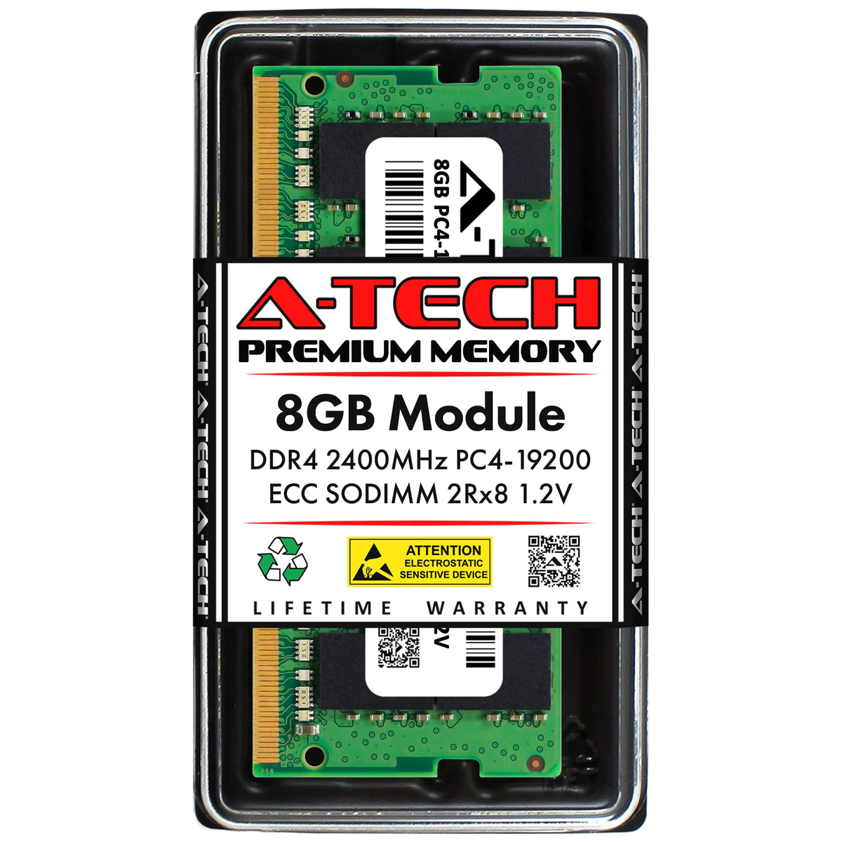 A Tech 8Gb Ddr4 2400Mhz Pc4 19200 (Pc4 2400T) Cl17 Ecc Sodimm 2Rx8 1.2V 260 Pin Ram Memory For Microserver, Workstation, And Net