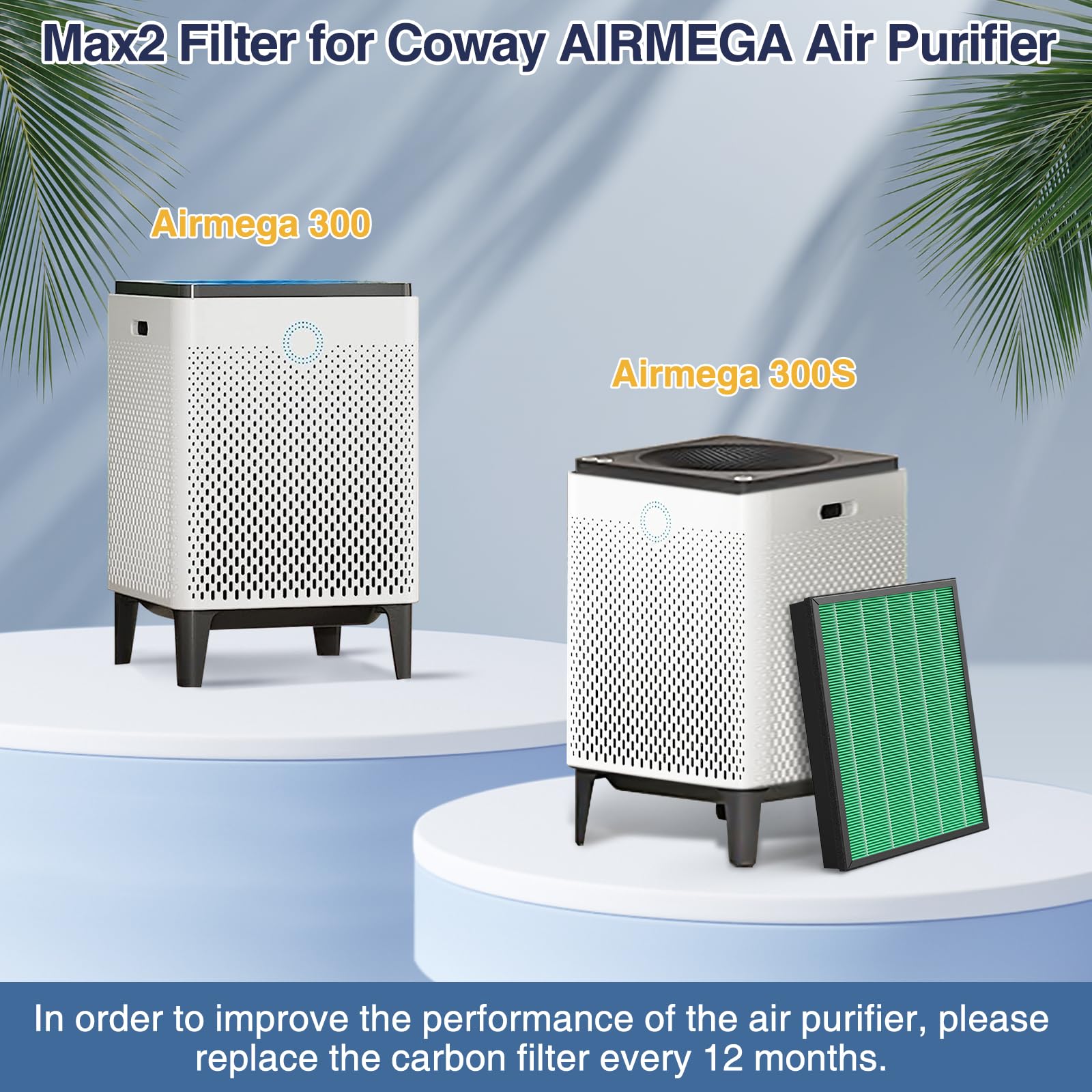 300 Replacement Filter For Coway Airmega Max2 300/300S Combined True Hepa With Activated Carbon 2 In 1 Filter, Ap 1515 Fp