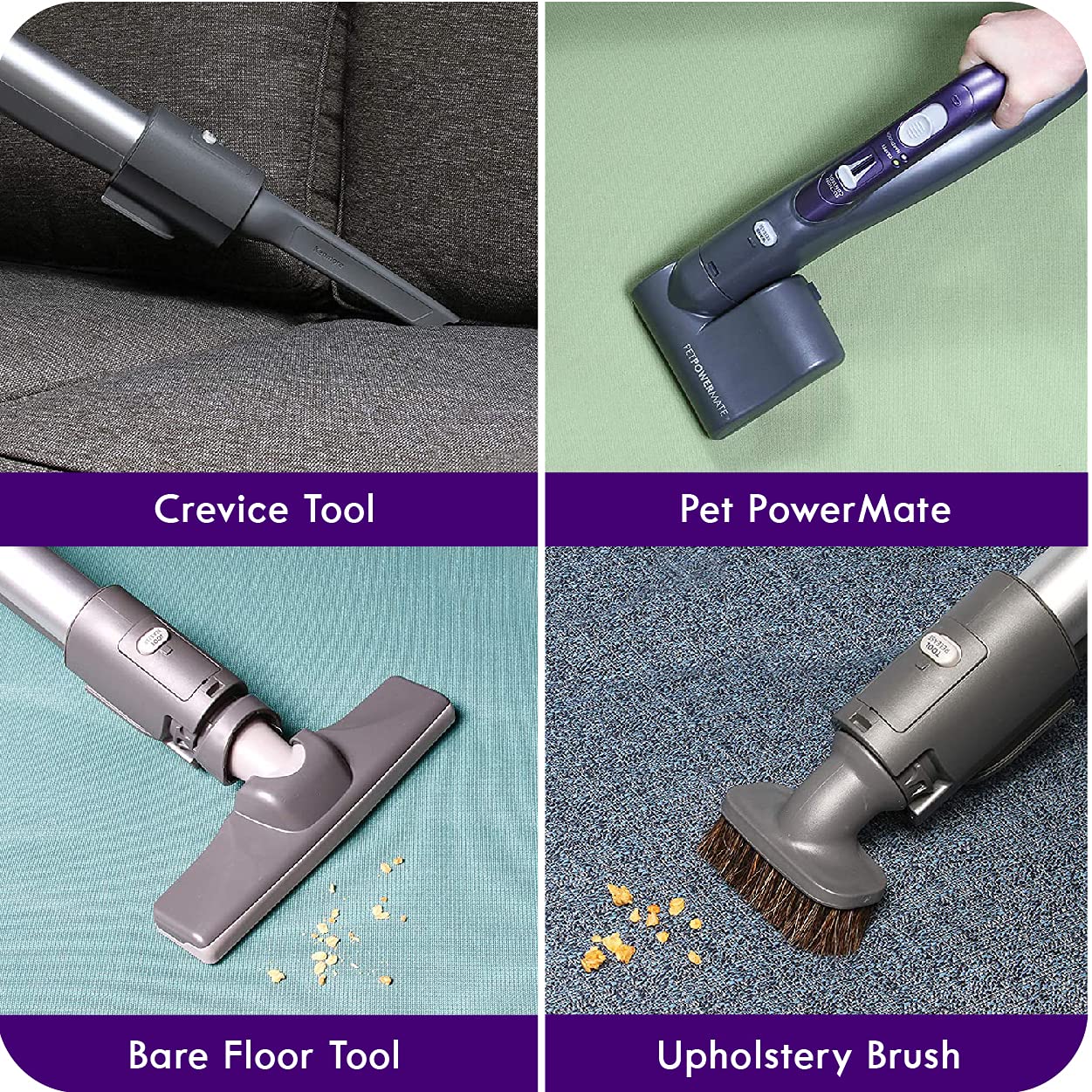 Kenmore 600 Series Pet Friendly Canister Vacuum, HEPA Filter, 2 Motors, Purple