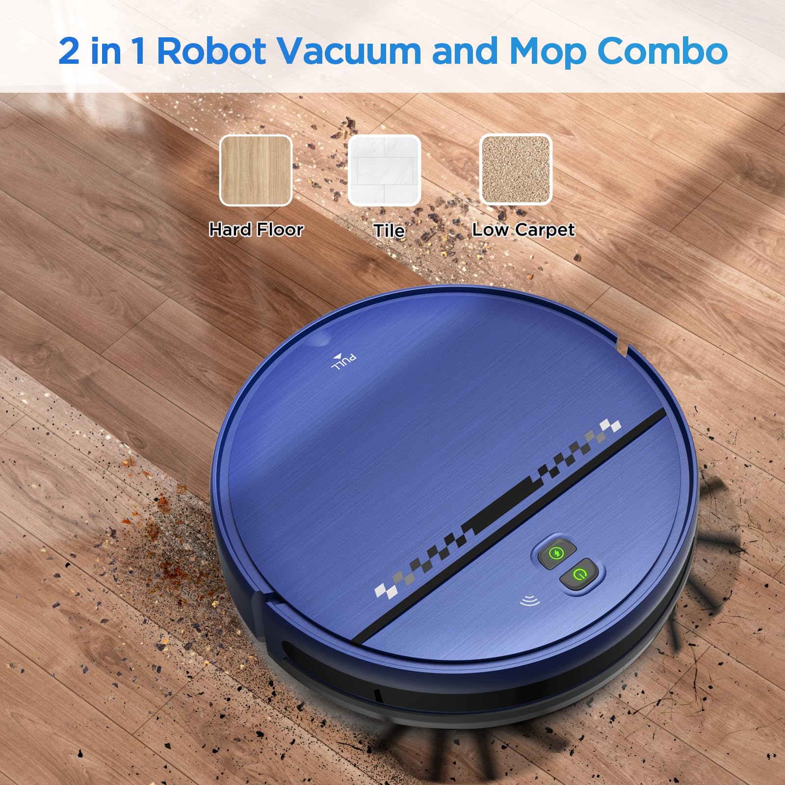 Zc Was Robot Vacuum And Mop Combo, 2 In 1 Robot Vacuum Cleaner, Perfect For Pet Hair, Hard Floor And Carpet, Anti Bump, Anti Fal