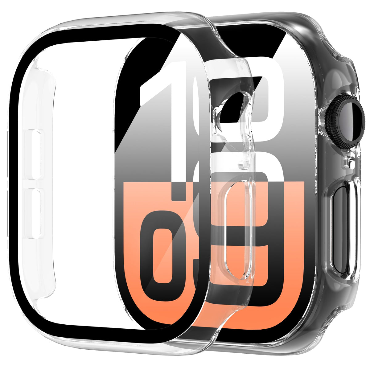 Diruite 2 Pack For Apple Watch Series 10 46Mm Screen Protector Case,All Around Tempered Glass Screen Protector Case Ultra Thin F