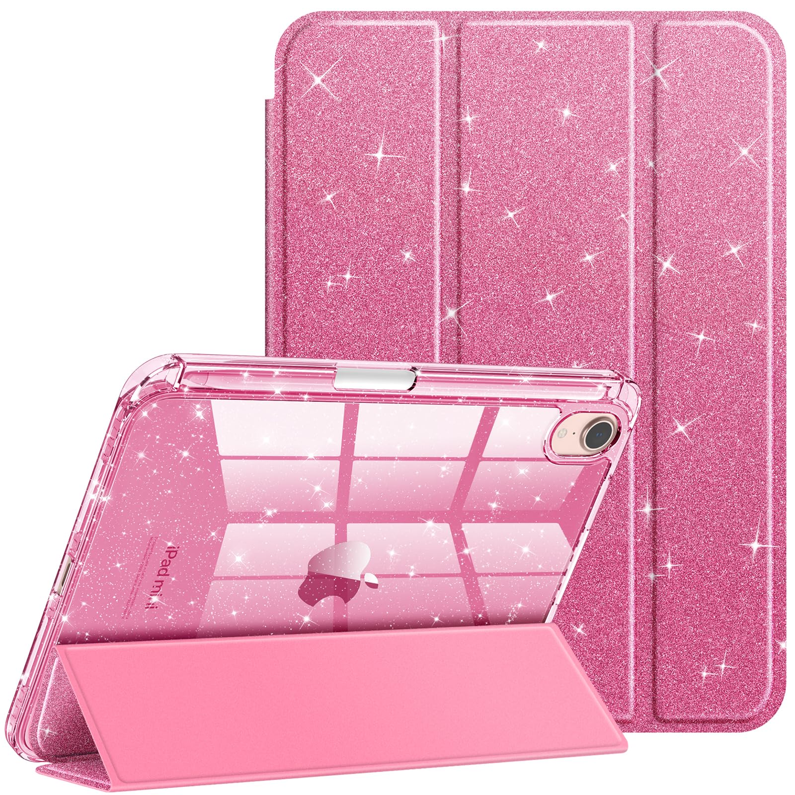 Fintie Slim Case for iPad Mini 7 (A17 Pro, 7th Generation) 2024 / iPad Mini 6 (6th Gen) 8.3 Inch - [Built-in Pencil Holder] Glit