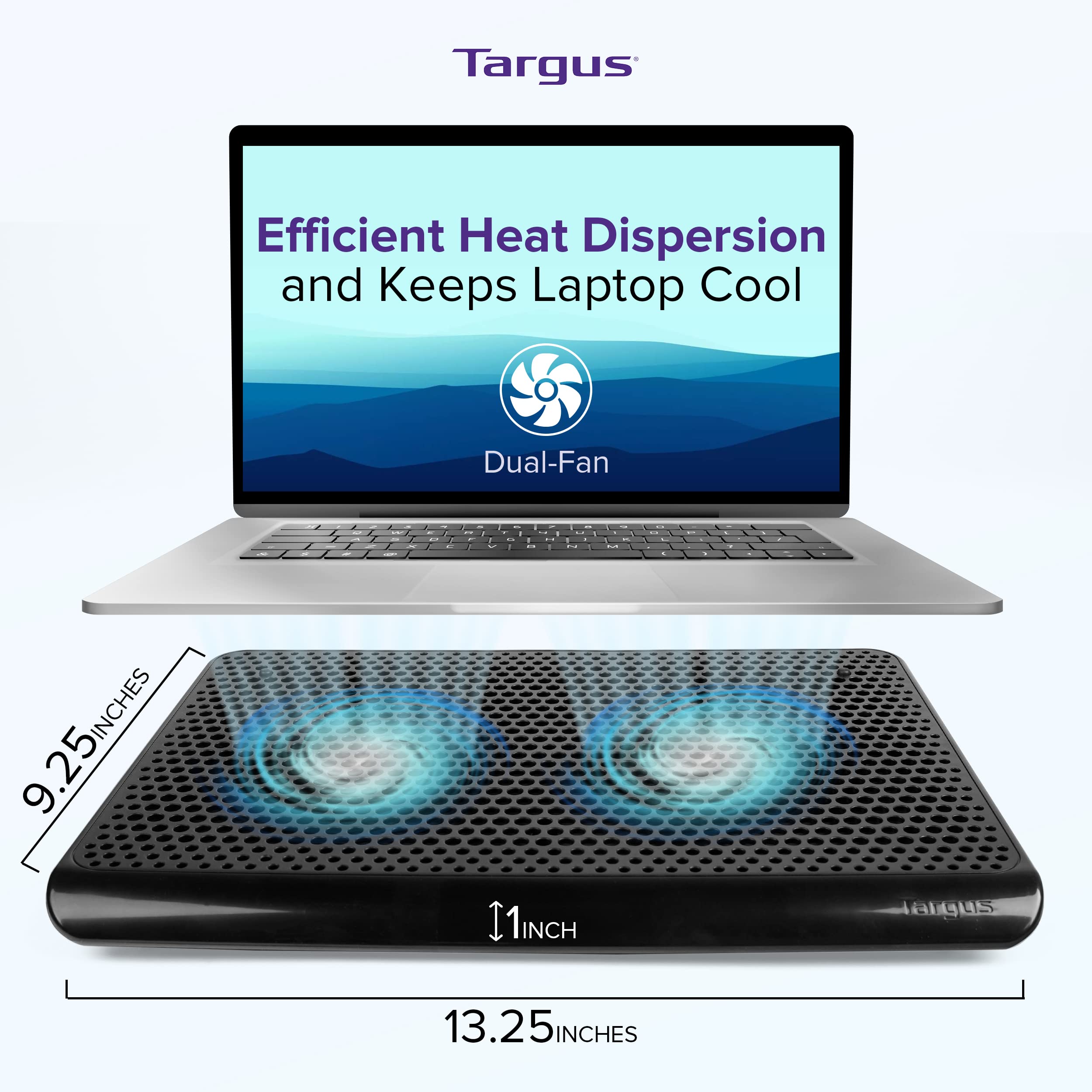 Targus Dual Fan Cooling Chill Mat With Usb Connection For 16-Inches Laptop (Awe61Us)