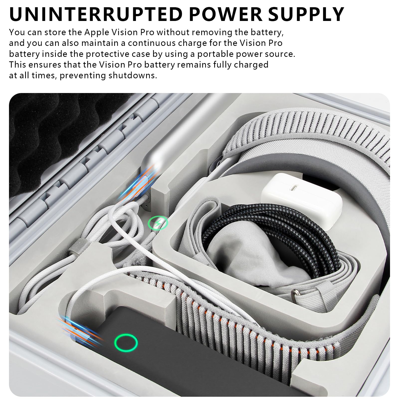 Amazear Hard Case For Apple Vision Pro,Perfect For Storing Vision Pro And Battery At Home Or While Traveling, Large Capacity App