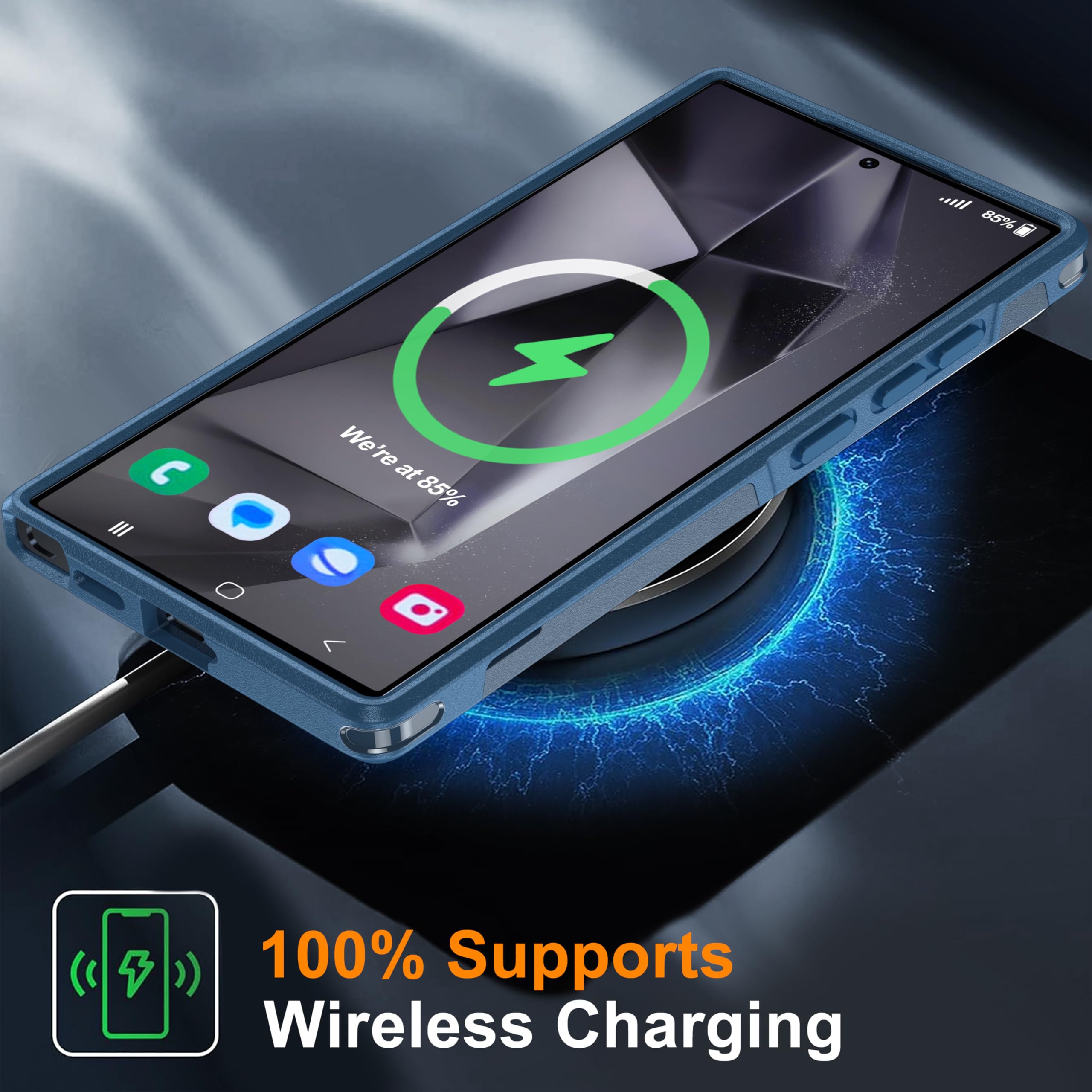 Oneagle For Samsung Galaxy S24 Ultra Case,Galaxy S24 Ultra Phone Case[Compatible Wireless Charging][15Ft Military Grade Drop Pro