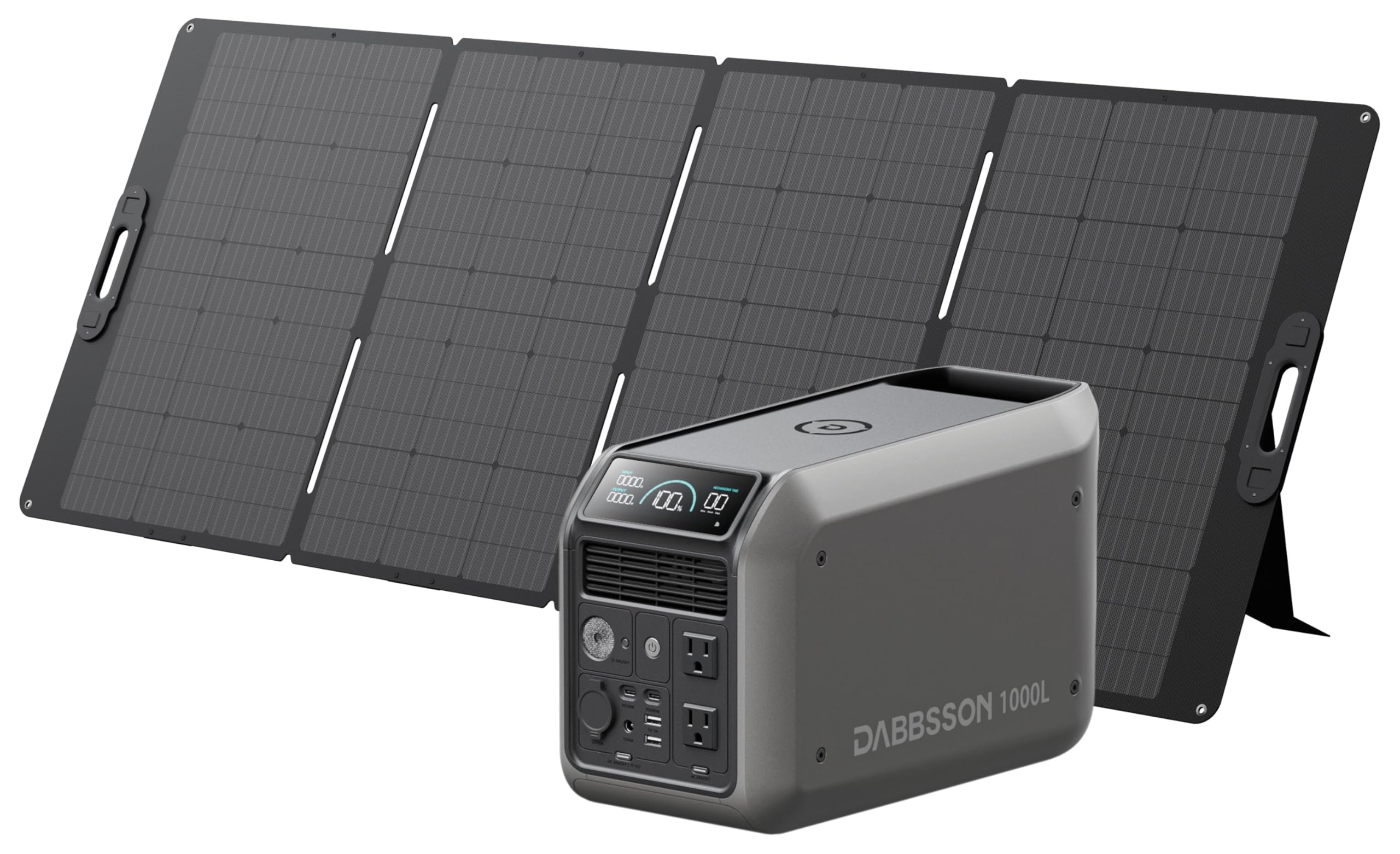 Dabbsson 1000L Solar Generator With 420W Solar Panel, 1008Wh Semi-Solid Lifepo4, 1200W Ac Output,1600W Power-Boost, 1.2X Longer