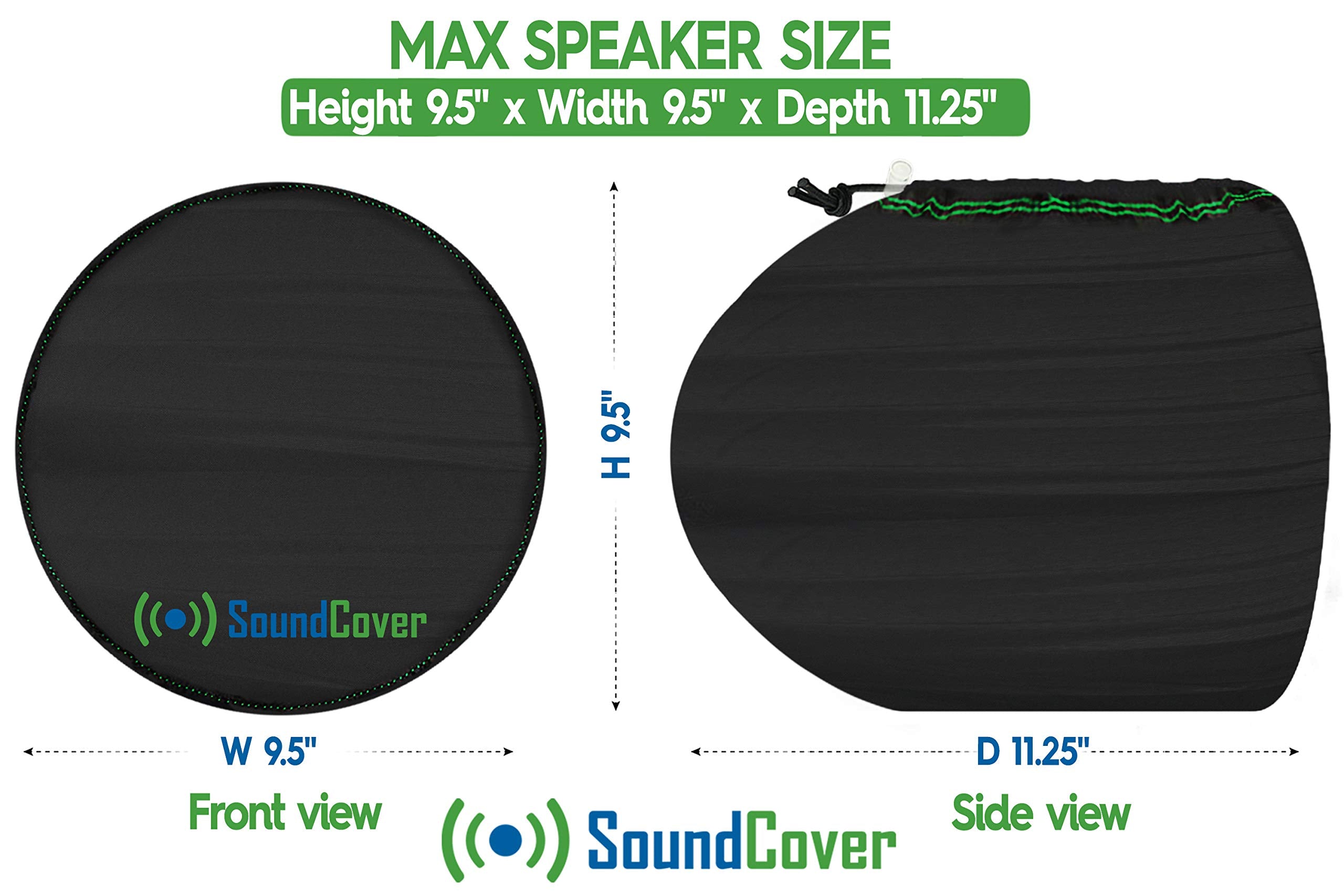 Two Medium Marine Speaker Covers   6.5'' Round & 6X9 Oval Wakeboard Tower Pod   Cover Size: H 9.5'' X W 9.5'' X D 11.25''   Fits