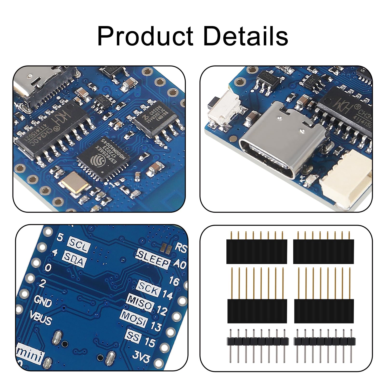 10Pcs Wemos D1 Mini V4.0.0 Type C Usb Wifi Internet Of Things Board Based Esp8266 4Mb Compatible With Arduino Micropython Nodemc