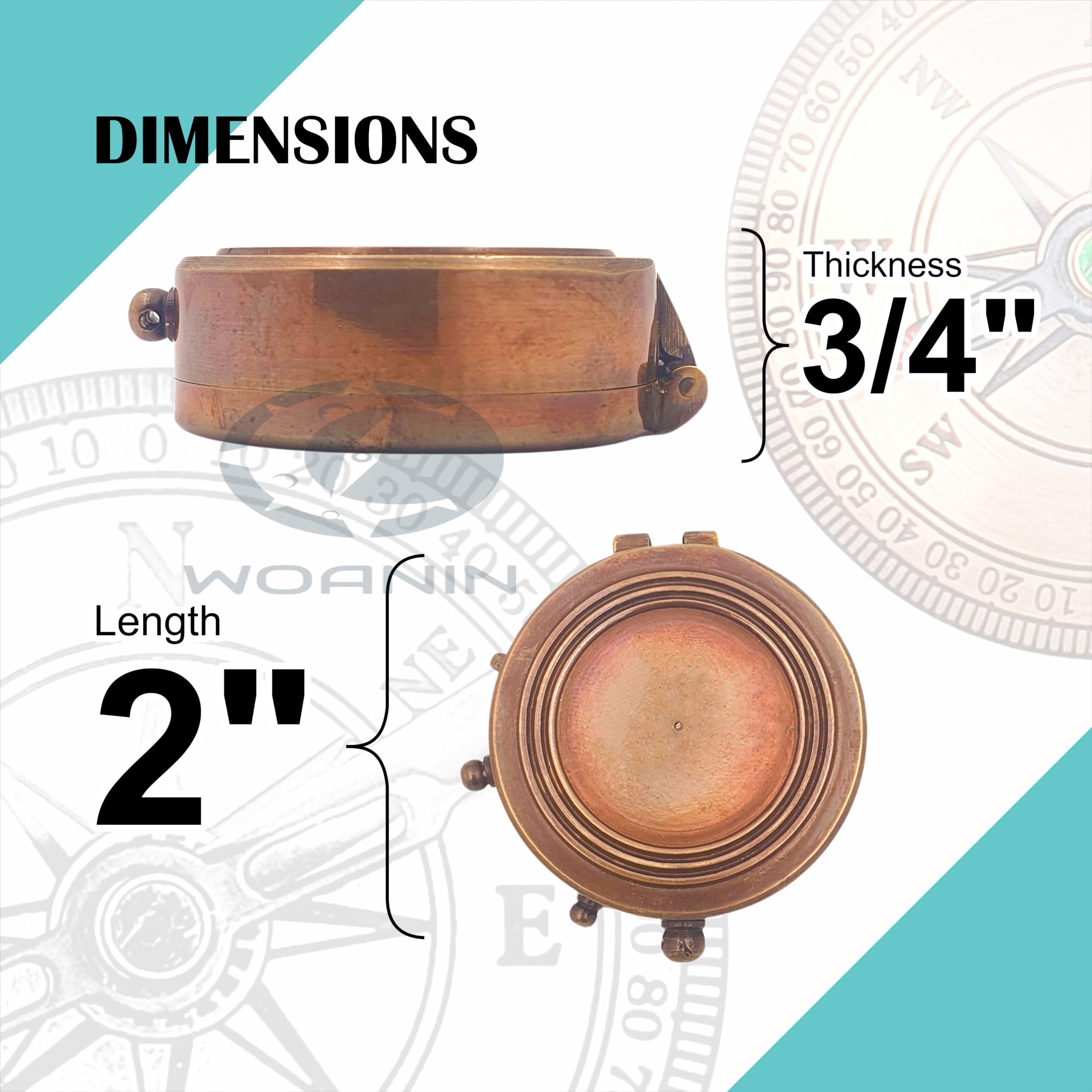 Engraved Brass Compass  Personalized Sundial Compass, Viking Compass Gift To Her, Nautical Gift For Boyfriend Perfect And Unique