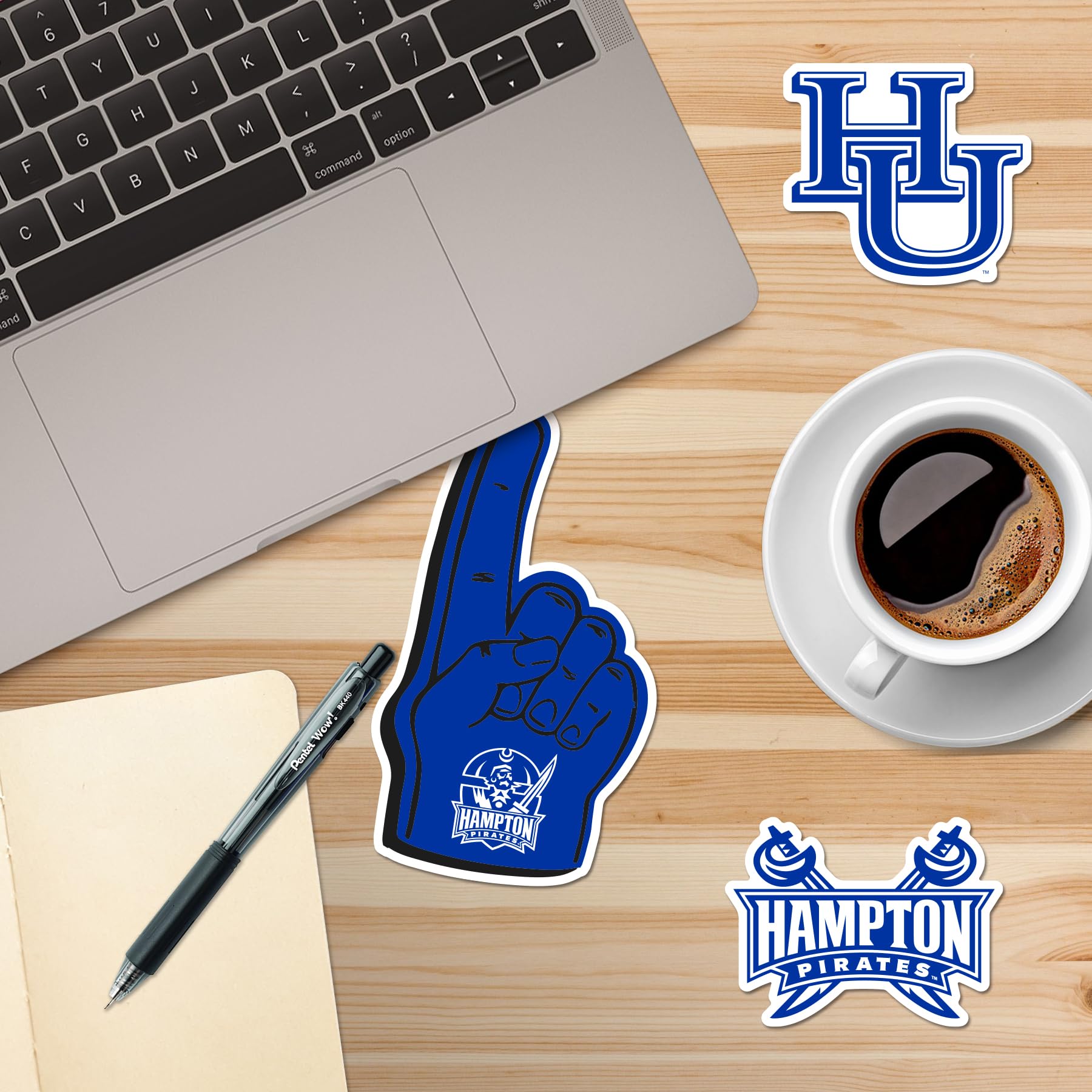 GRAPHICS & MORE Vinyl Stickers Variety Pack - 9ct, Hampton University, Ideal for Laptops, Water Bottles, Scrapbooking, Indoor/Outdoor