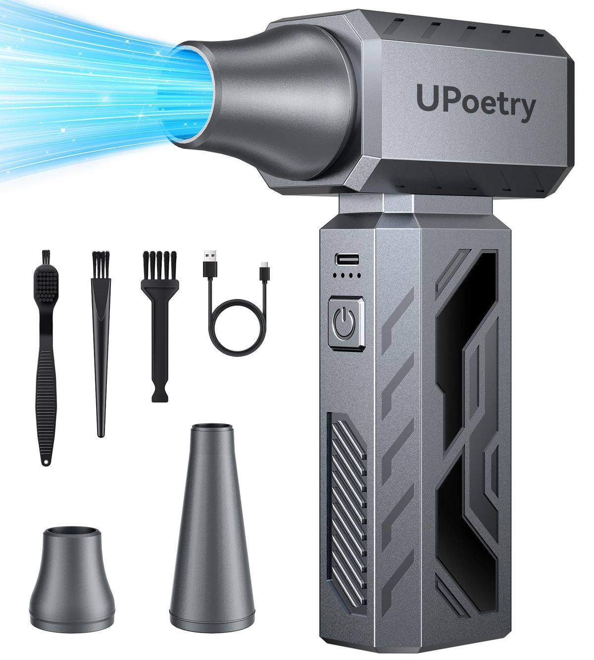 UPoetry Compressed Air Duster, 130000RPM Electric Air Duster Brushless ...