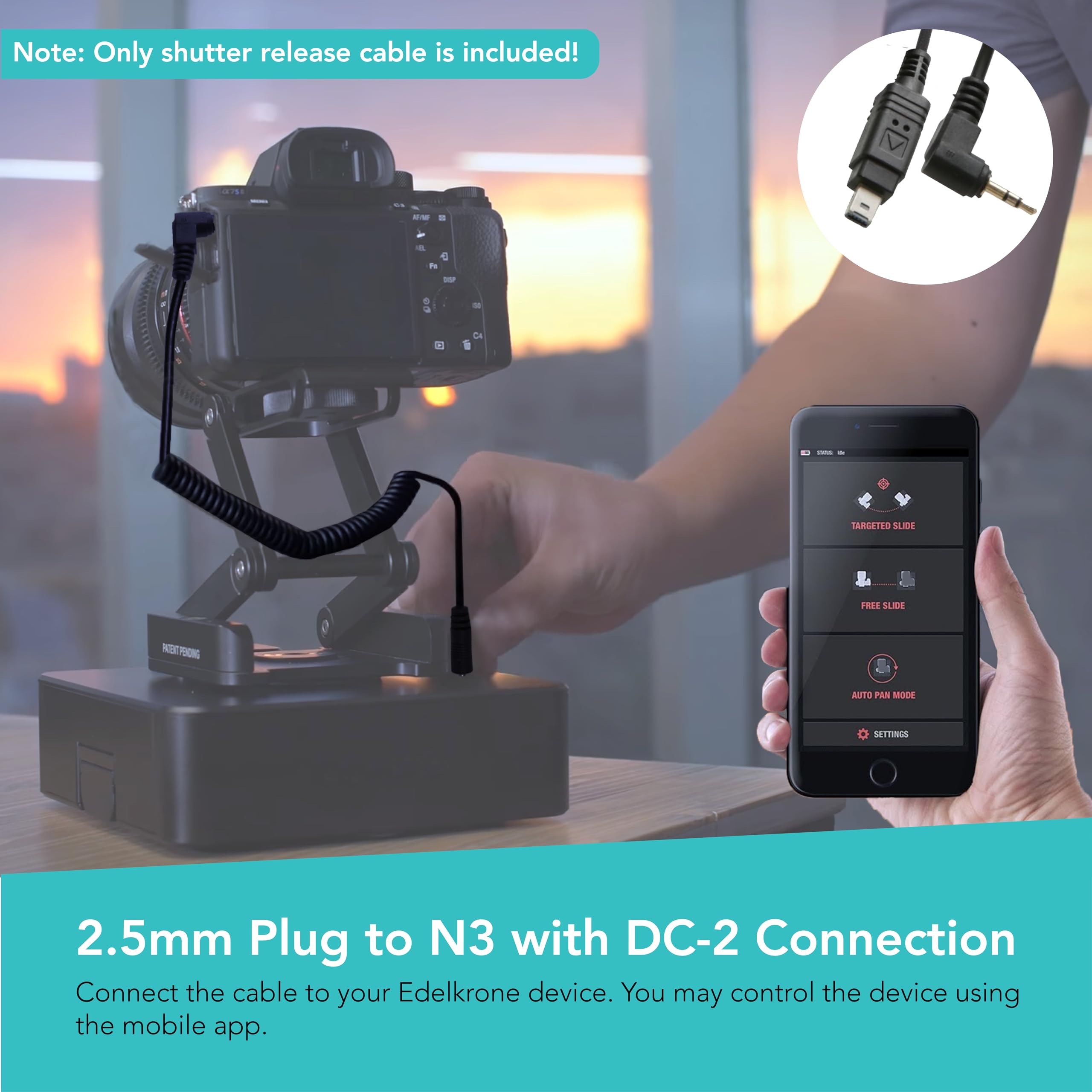 Foto&Tech 2.5Mm N3 Shutter Release Cable Compatible With Edelkrone Surfaceone 2 Axis Smart Motion Control & Nikon D780 Z6 Z7 D75