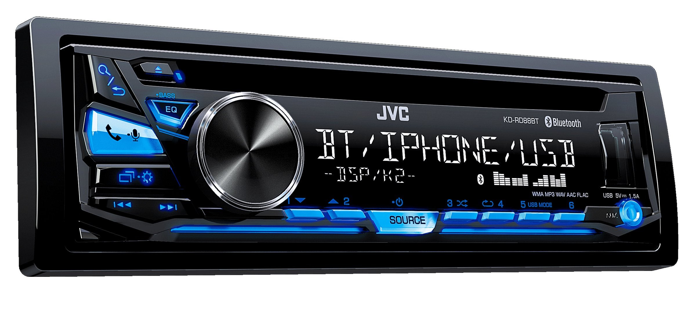 Jvc Kd-Rd88Bt Single Din Bluetooth In-Dash Cd/Am/Fm Car Stereo With Pandora Control/Iheartradio Compatibility
