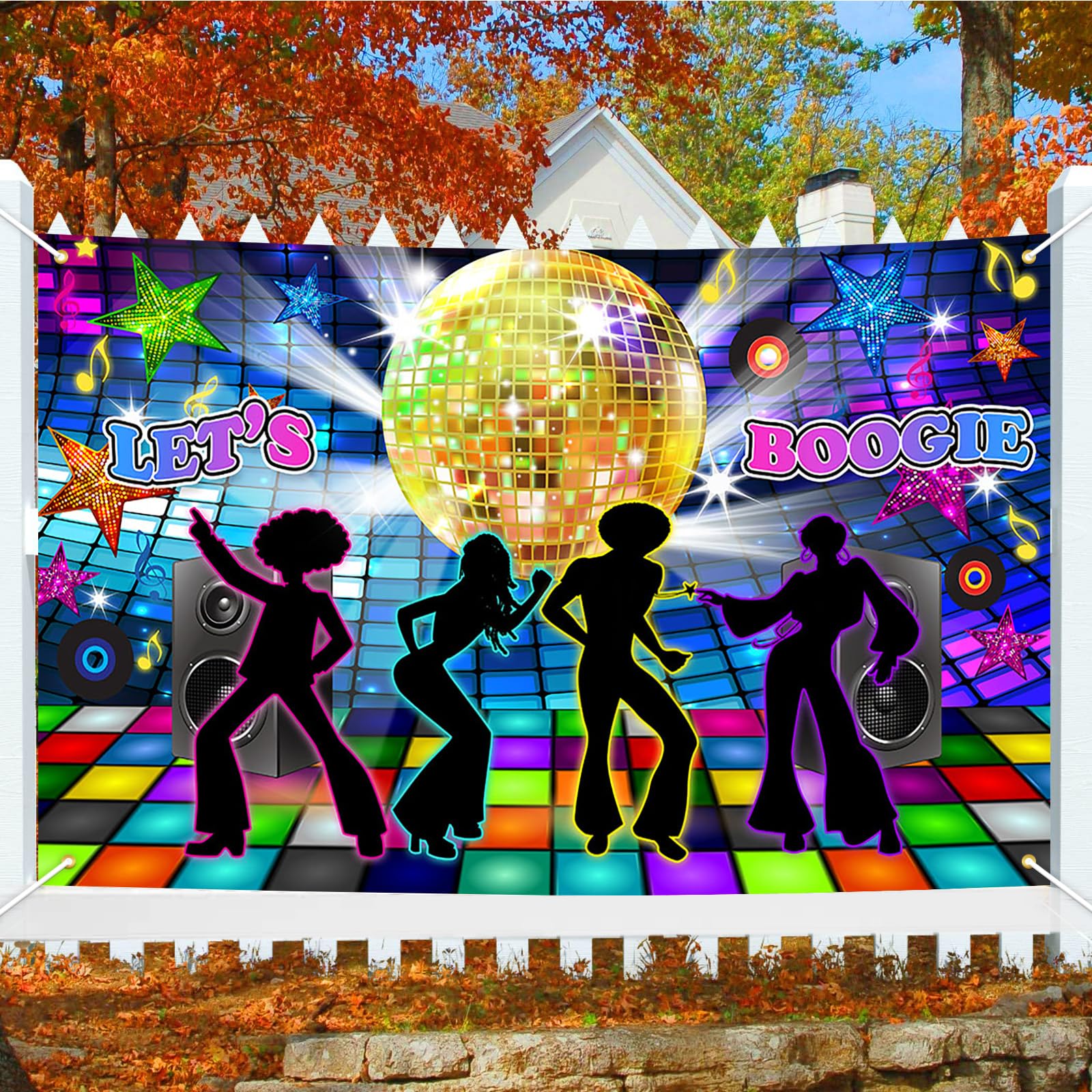 Avezano Disco Backdrop Back To 70S 80S 90S Dance Party Decorations Banner Let'S Boogie Birthday Party Photo Booth Backdrops 70.8
