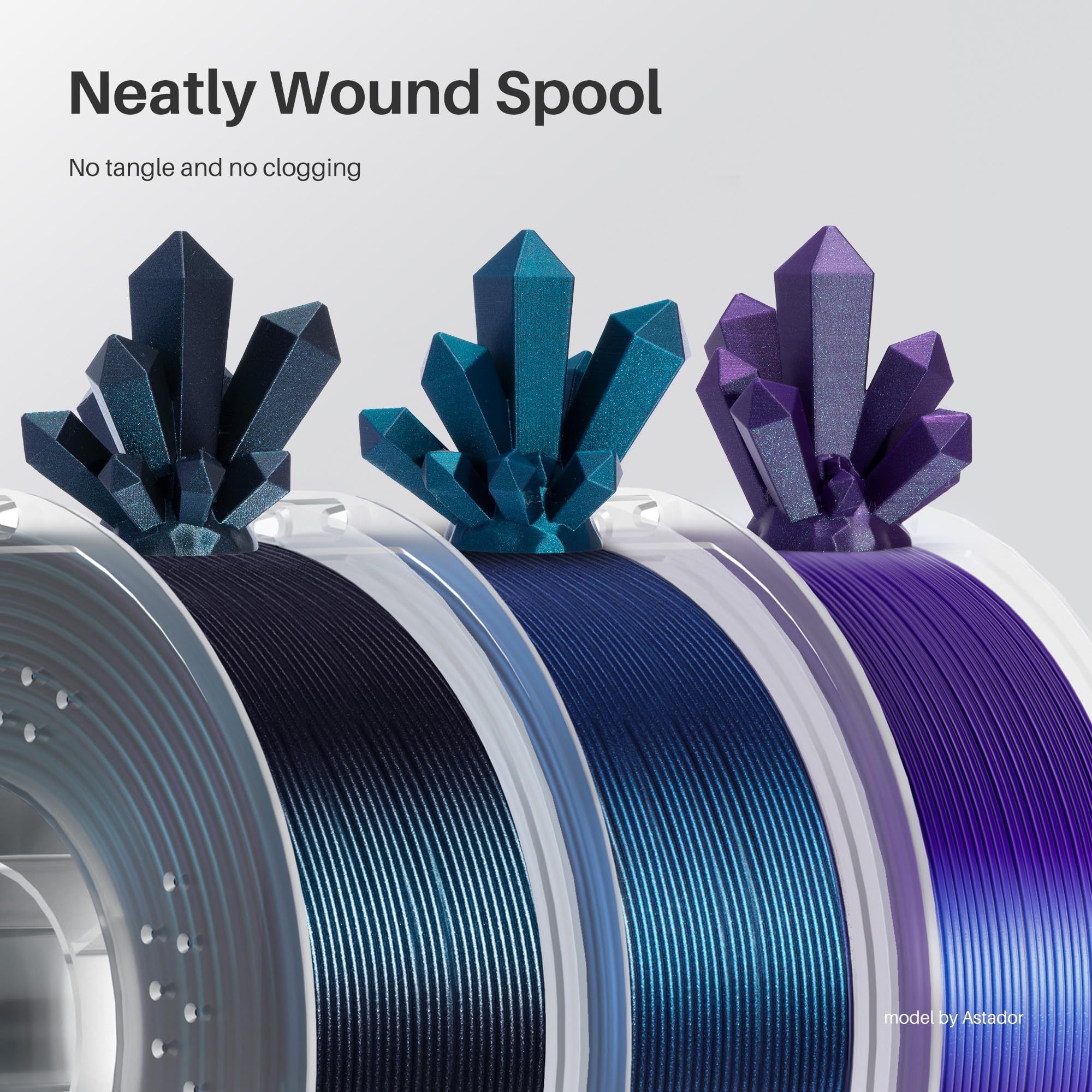 Elegoo Pla Filament 1.75Mm Galaxy Peacock Blue 1Kg, Shiny 3D Printer Filament Dimensional Accuracy +/  0.02Mm, 1Kg Spool(2.2Lbs)