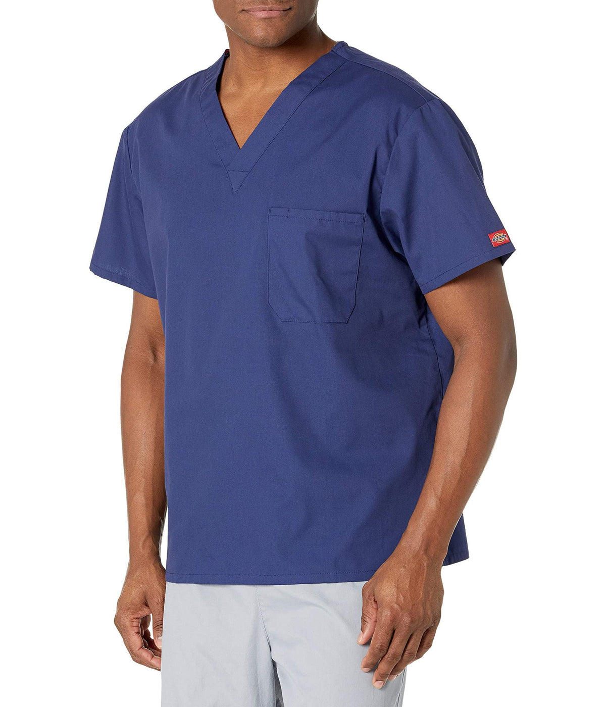 Dickies Mens Big And Tall Signature V Neck Scrubs Shirt, Navy, Xxxx Large