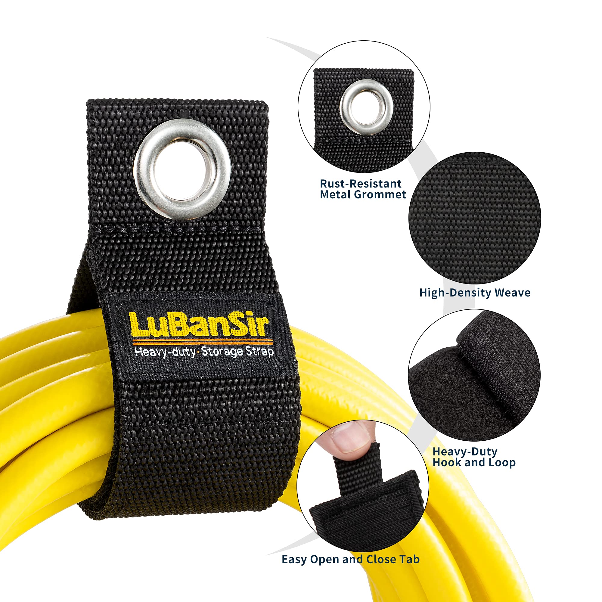 Lubansir 9 Pack Extension Cord Holder Organizer, 13 Inch Heavy Duty Storage Straps For Garden Hose Storage And Garage Wall Organ