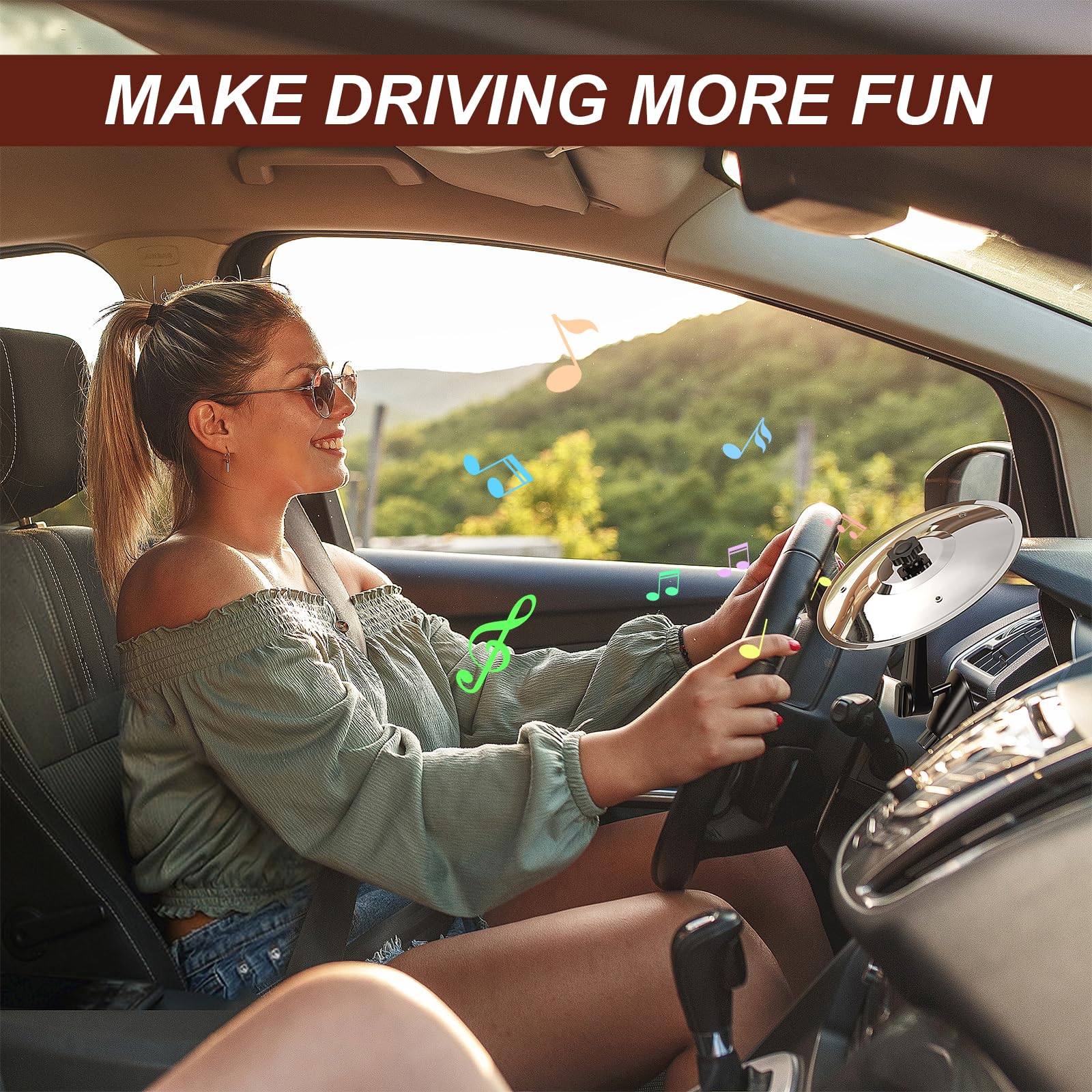 2 Pack Car Cymbal Drum Air Vent, Mini Metal Drum Crash Cymbal For Car Dashboard, Funny Musical Instruments Gadget For Drummer Mu