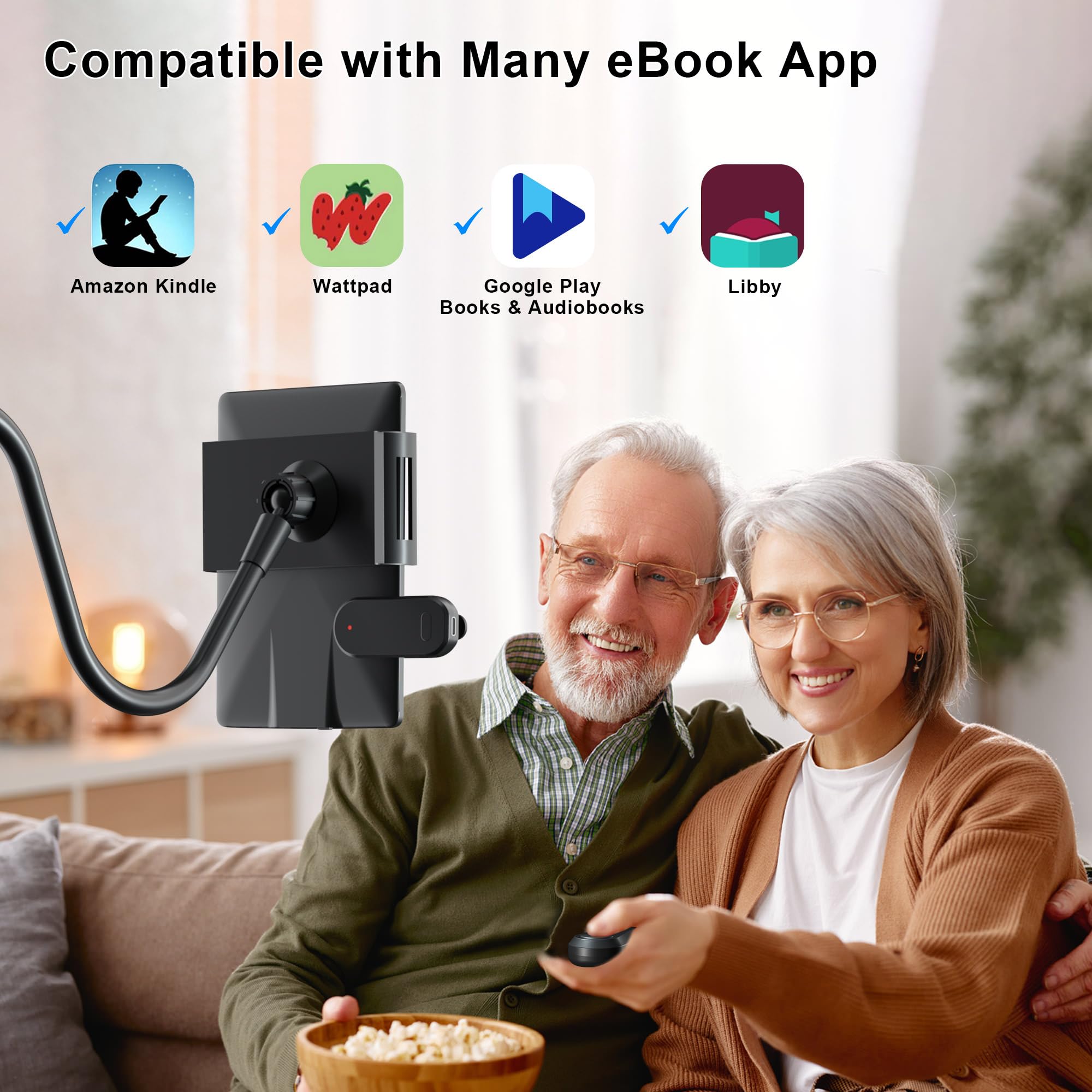 Locthal Page Turner Remote With Stand For Kindle, Clicker Page Turner For Kindle Paperwhite Kobo Ereaders Reading Accessories An