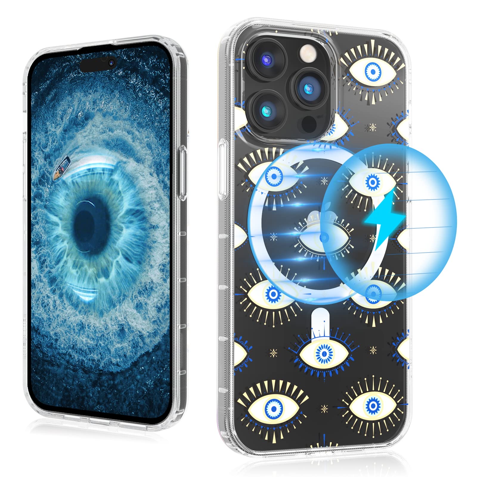 Mybat Pro Magnetic Ultra Thin Clear Case For Iphone 14 Pro Case 6.1 Inch, Compatible With Magsafe, Cute Crystal Mood Series Mili