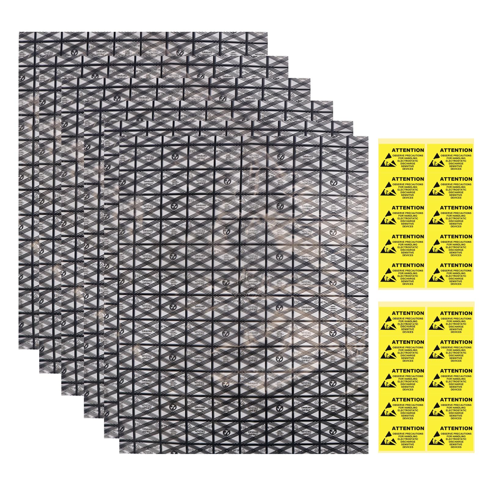 Hrx Package 20Pcs Large Premium Anti Static Bags With Antistatic Sticker  12 X 16 Inches Open Top Esd Shielding Anti-Static Bag For Motherboard Ssd Hdd Laptop Electronic Components -Like New