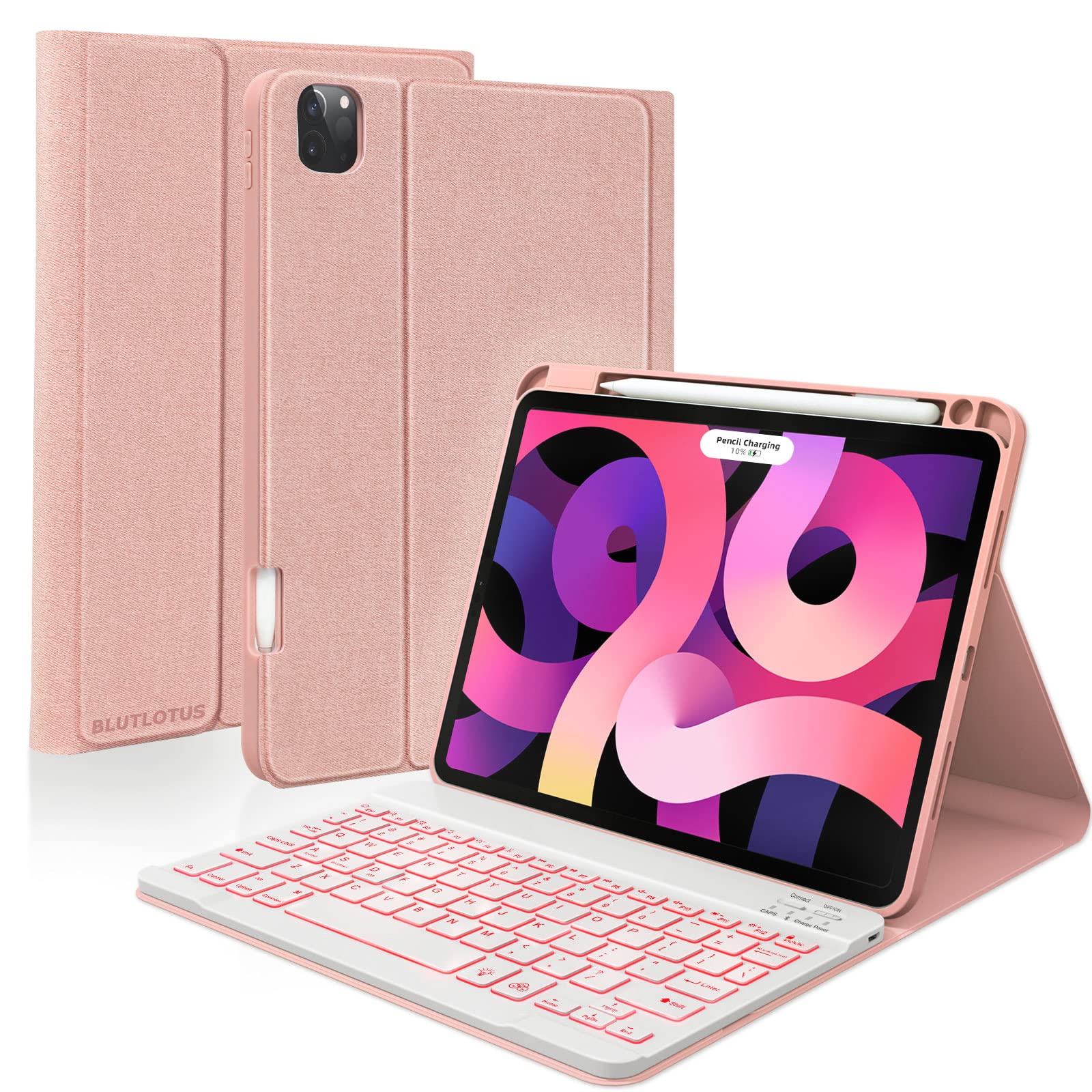 Keyboard Case for iPad Pro 11 Inch 2022, 10.9 Inch iPad Air 5th Gen, Bluetooth, Backlit, Smart Folio