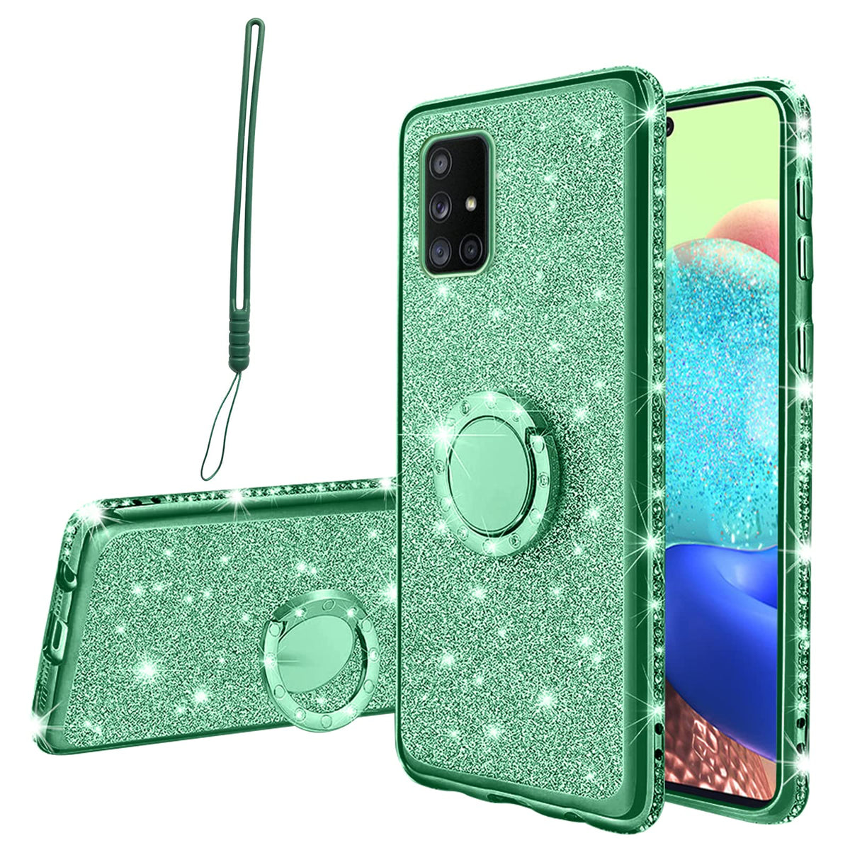 For Samsung A71 5G Case, A71 5G Phone Case For Women Glitter Crystal Clear Bling Cute Luxury Slim Soft Silicone Tpu Protective C