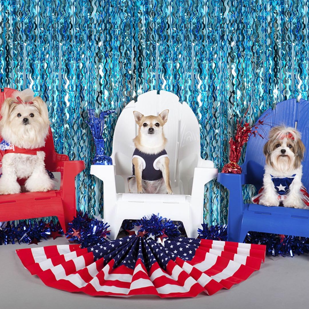 Blue Streamers Party Decorations, Blue Fringe Backdrop, Blue Birthday Decoration, Frozen Birthday Party Decorations, Ocean Party