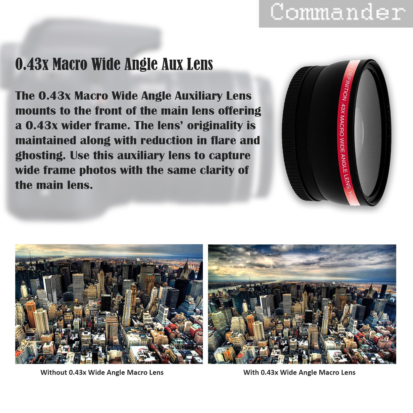 58Mm 28 Pc Accessory Kit For Canon Eos Rebel T7, T6, T5, T3, 1300D, 1200D, 1100D Dslrs With 0.43X Wide Angle Lens, 2.2X Telephot