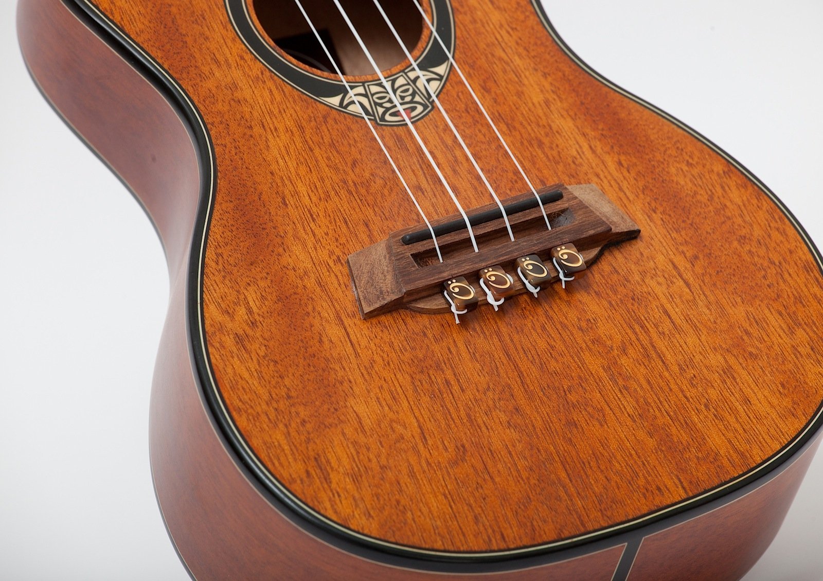 Tenor String Tie Tailpiece Bridgebeads Set For Ukulele, Amber Color Bridge Beads.